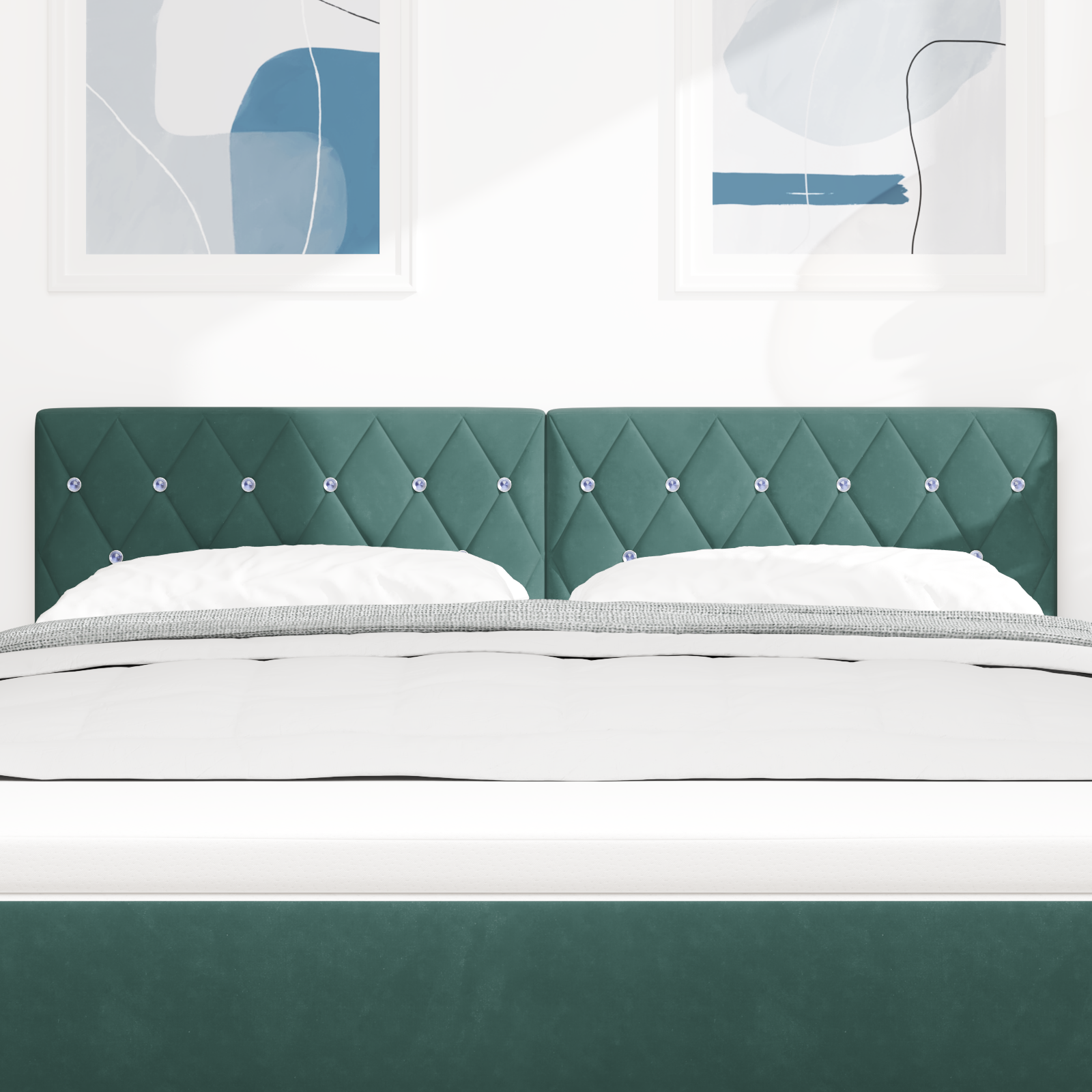 vidaXL Tăblie LED cu lumini cu bandă LED Verde închis 144 cm Catifea
