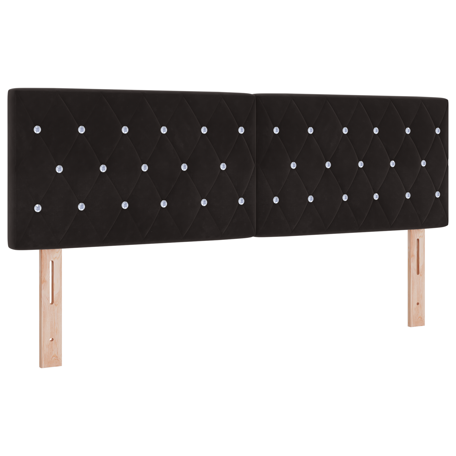 vidaXL Cap de pat LED cu butoane din cristal căptușit negru de 80 cm, Velur vidaXL Cap de pat LED cu butoane din cristal căptușit negru de 80 cm, Velur