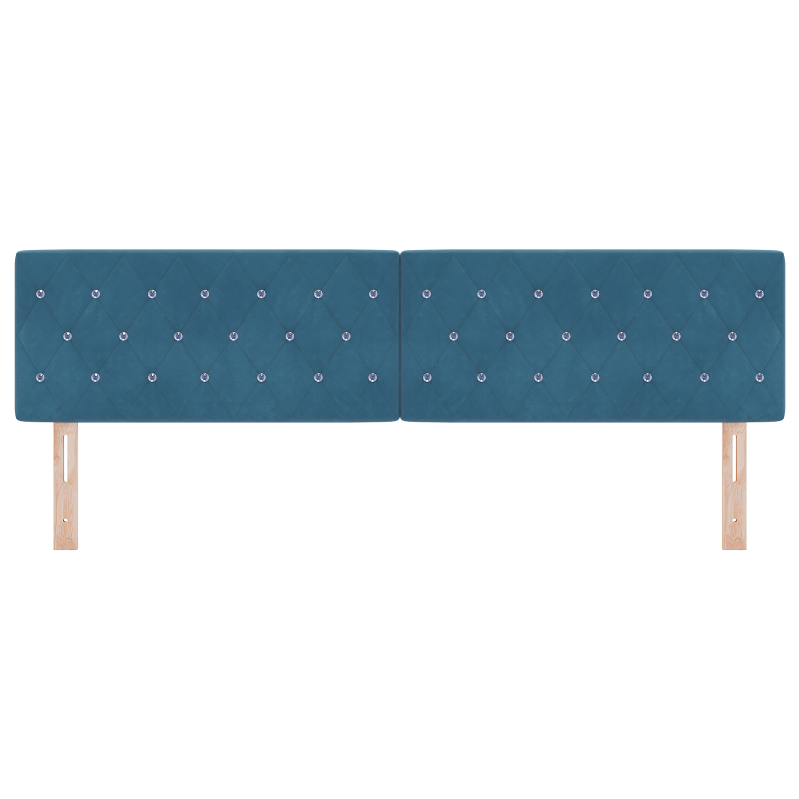 vidaXL Cap de pat LED cu buton din cristal, acoperit cu catifea albastră de 90 cm. vidaXL Cap de pat LED cu buton din cristal, acoperit cu catifea albastră de 90 cm.