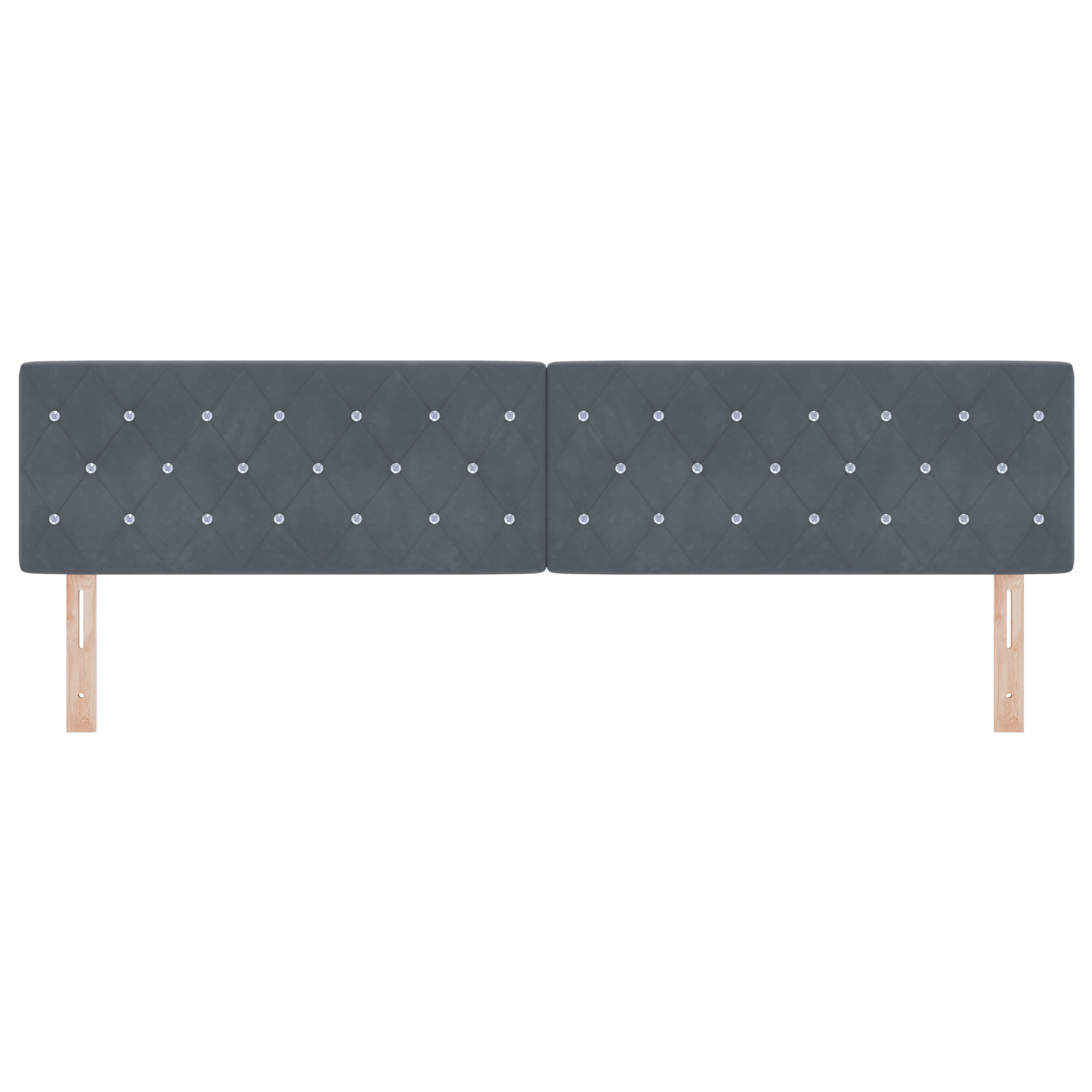 vidaXL Culoar LED cu cristale, tapițat cu butoane, gri închis, 100 cm, catifea