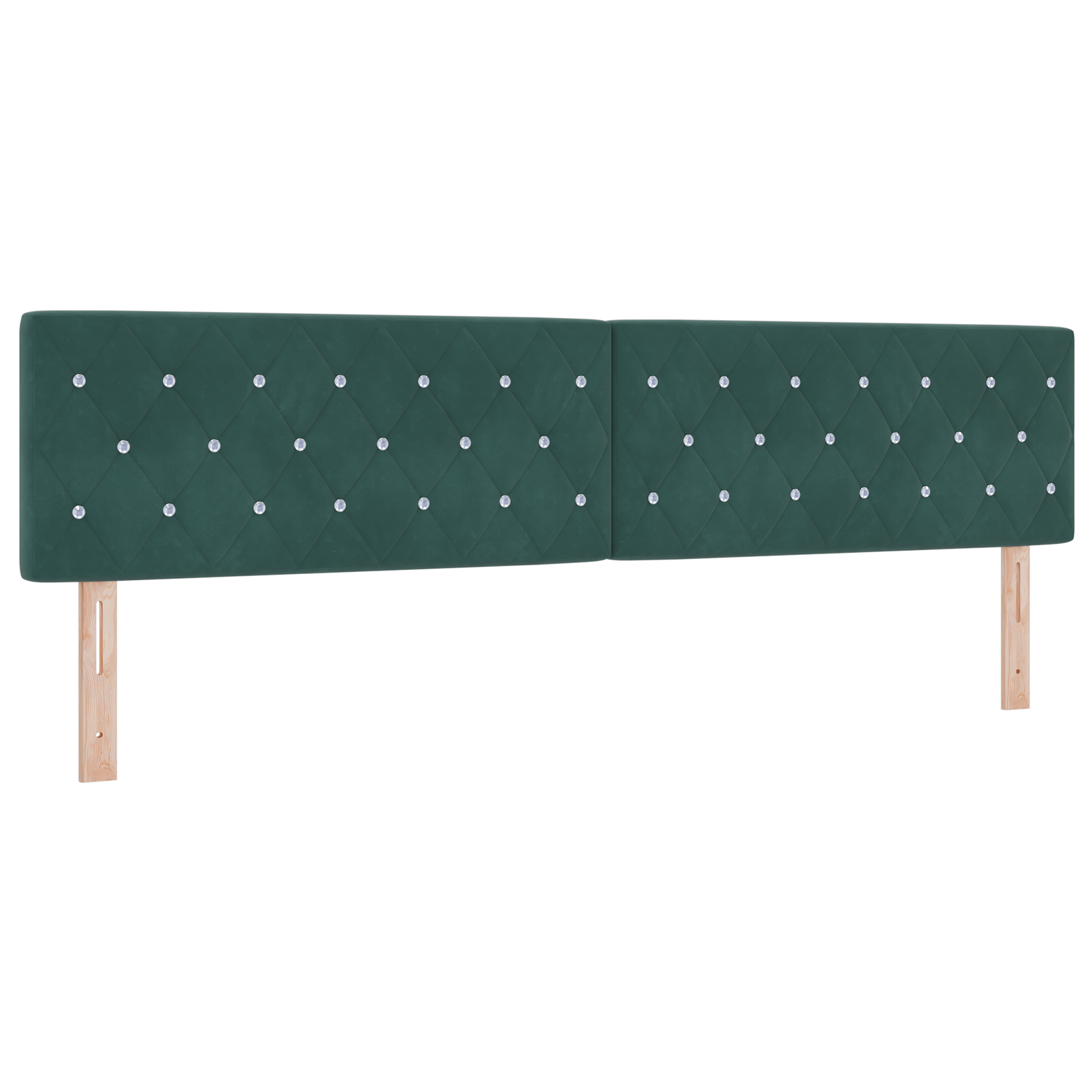 vidaXL Cap de pat LED , cu buton cristalin, tapițat în catifea verde închis, de 100 cm