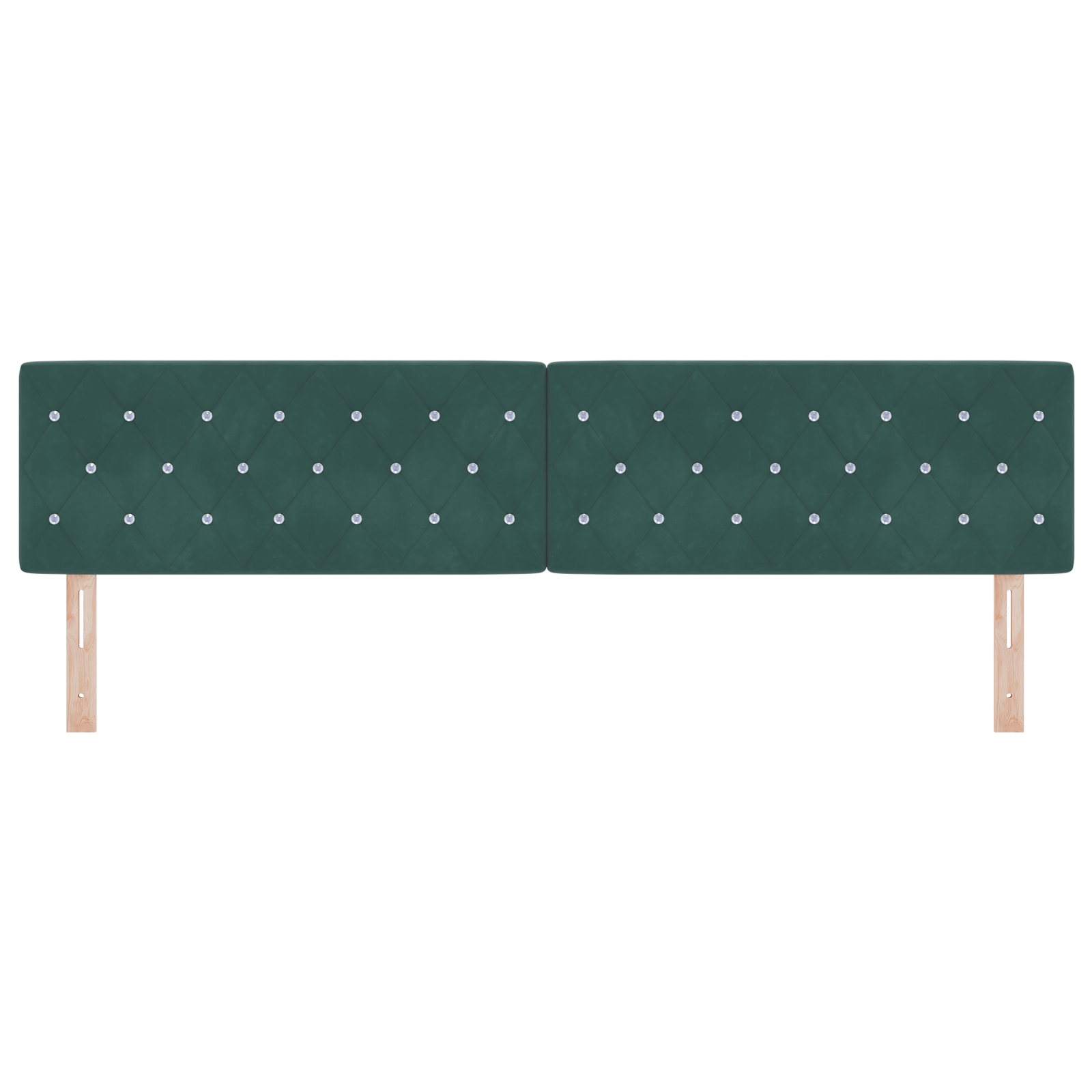 vidaXL Cap de pat LED , cu buton cristalin, tapițat în catifea verde închis, de 100 cm