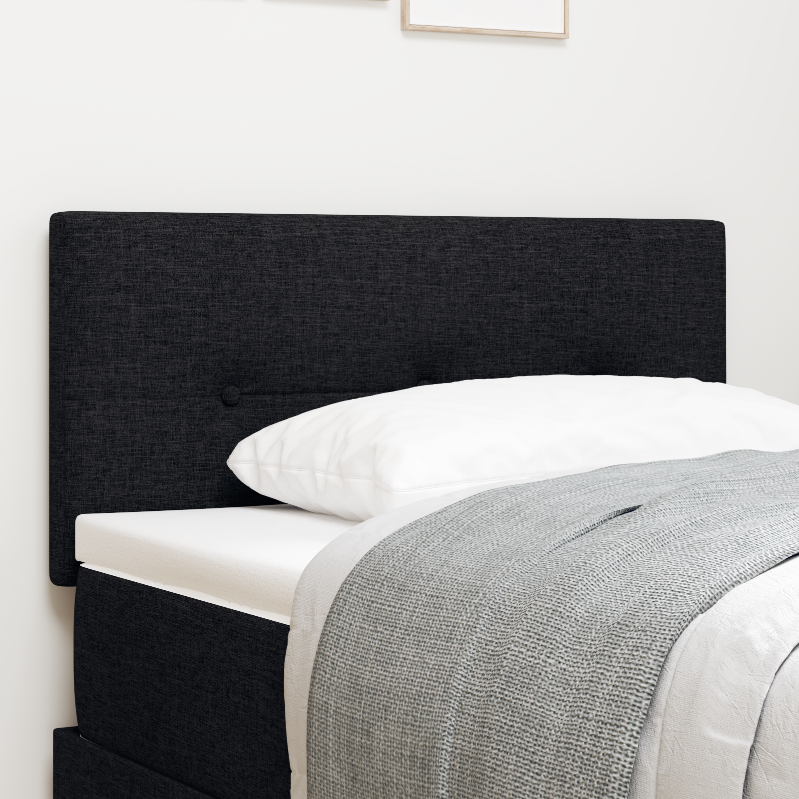 vidaXL Tăblie cu LED cu lumini cu bandă LED Negru 80 cm țesătură