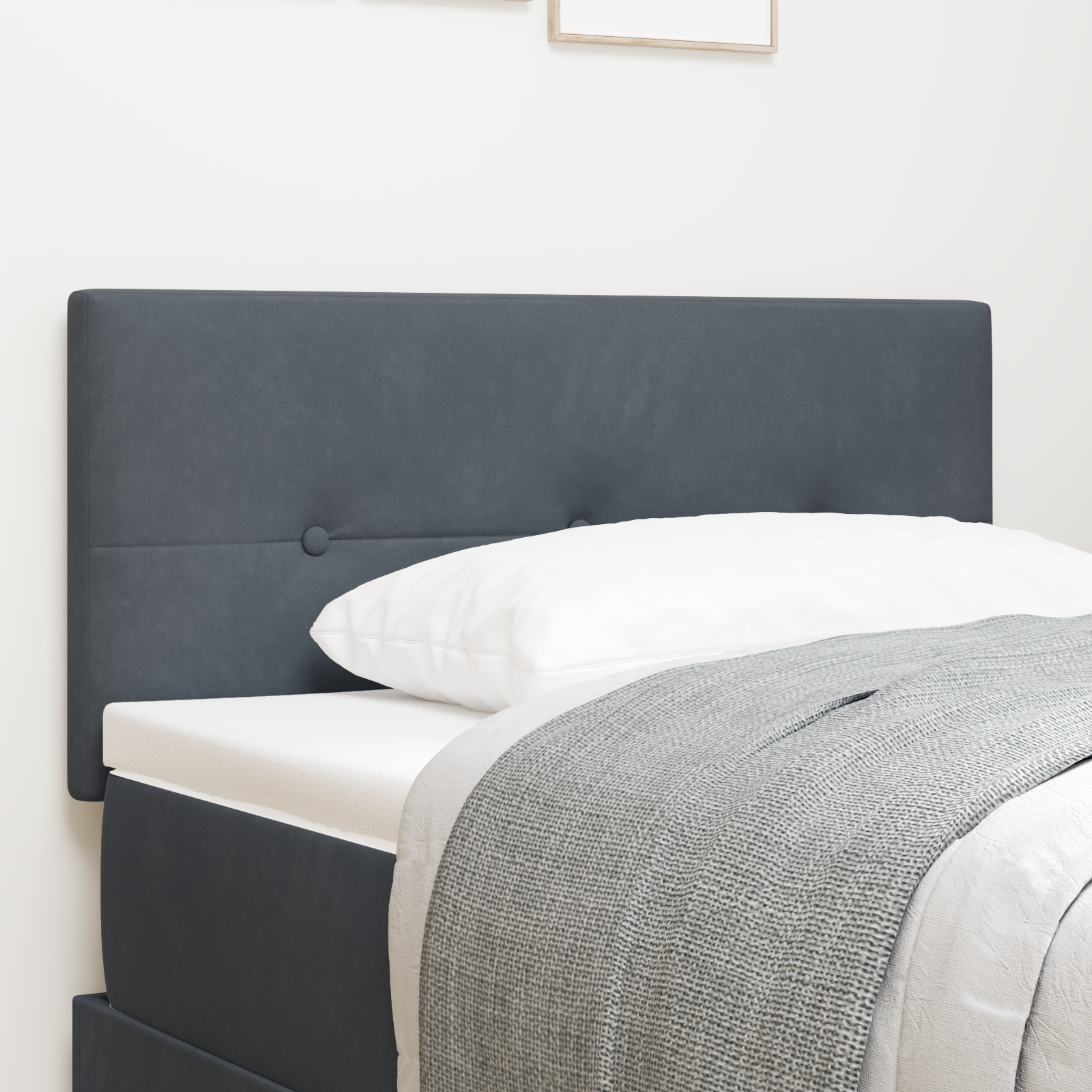 vidaXL Tăblie cap cu lumini cu bandă LED Ajustabil Gri 80 cm Catifea vidaXL Tăblie cap cu lumini cu bandă LED Ajustabil Gri 80 cm Catifea
