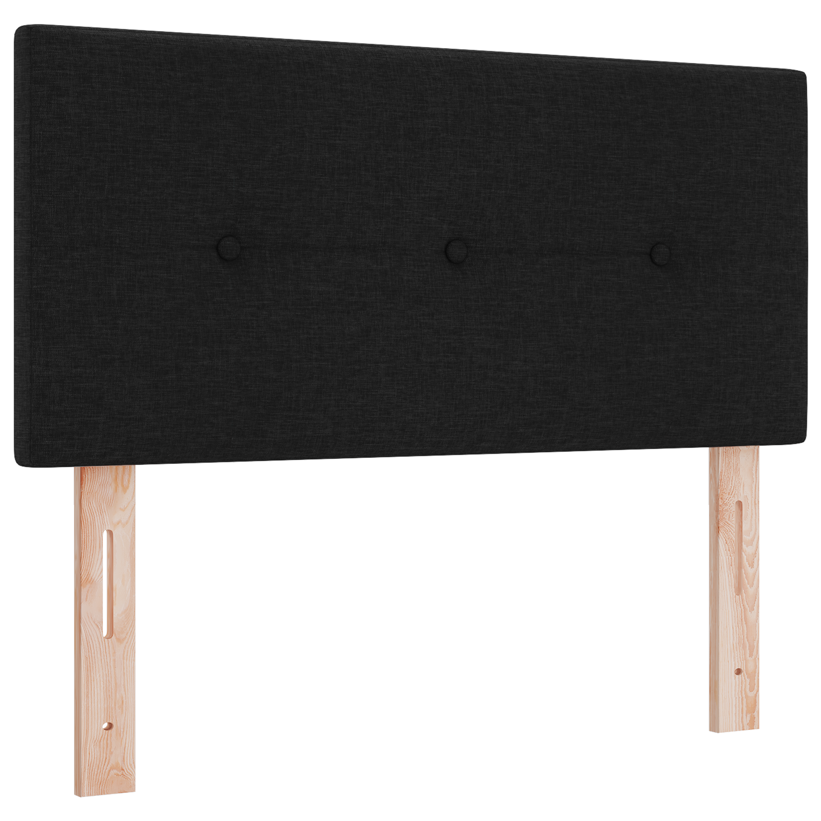vidaXL Cap de pat LED cu butoane, tapițat negru, 90 cm, țesătură vidaXL Cap de pat LED cu butoane, tapițat negru, 90 cm, țesătură