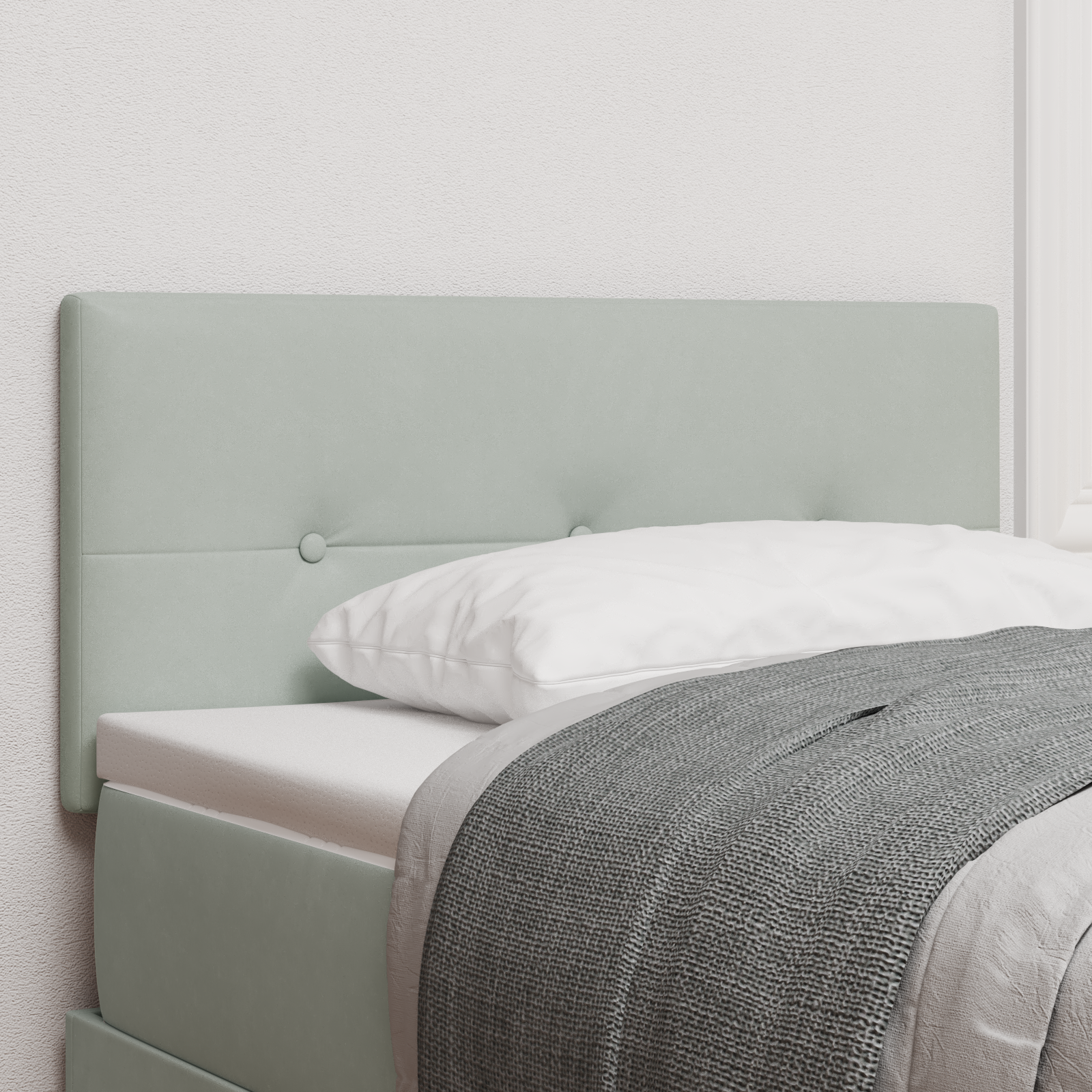 vidaXL Headboard LED tapițat cu butoane Gri deschis 90 cm Catifea vidaXL Headboard LED tapițat cu butoane Gri deschis 90 cm Catifea