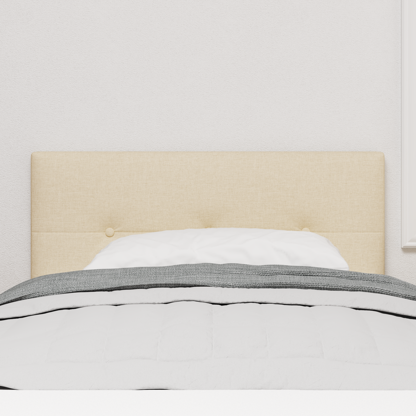vidaXL Tăblie cu LED cu lumini cu bandă LED Crem 100 cm țesătură vidaXL Tăblie cu LED cu lumini cu bandă LED Crem 100 cm țesătură