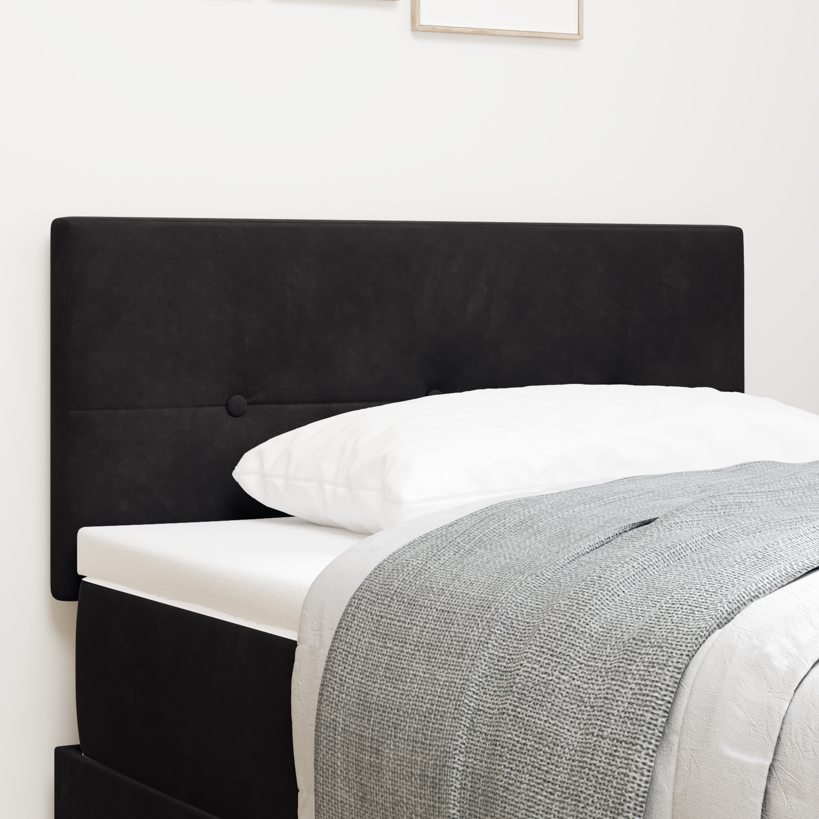 vidaXL Tăblie cap cu lumini cu bandă LED Negru 100 cm Catifea vidaXL Tăblie cap cu lumini cu bandă LED Negru 100 cm Catifea
