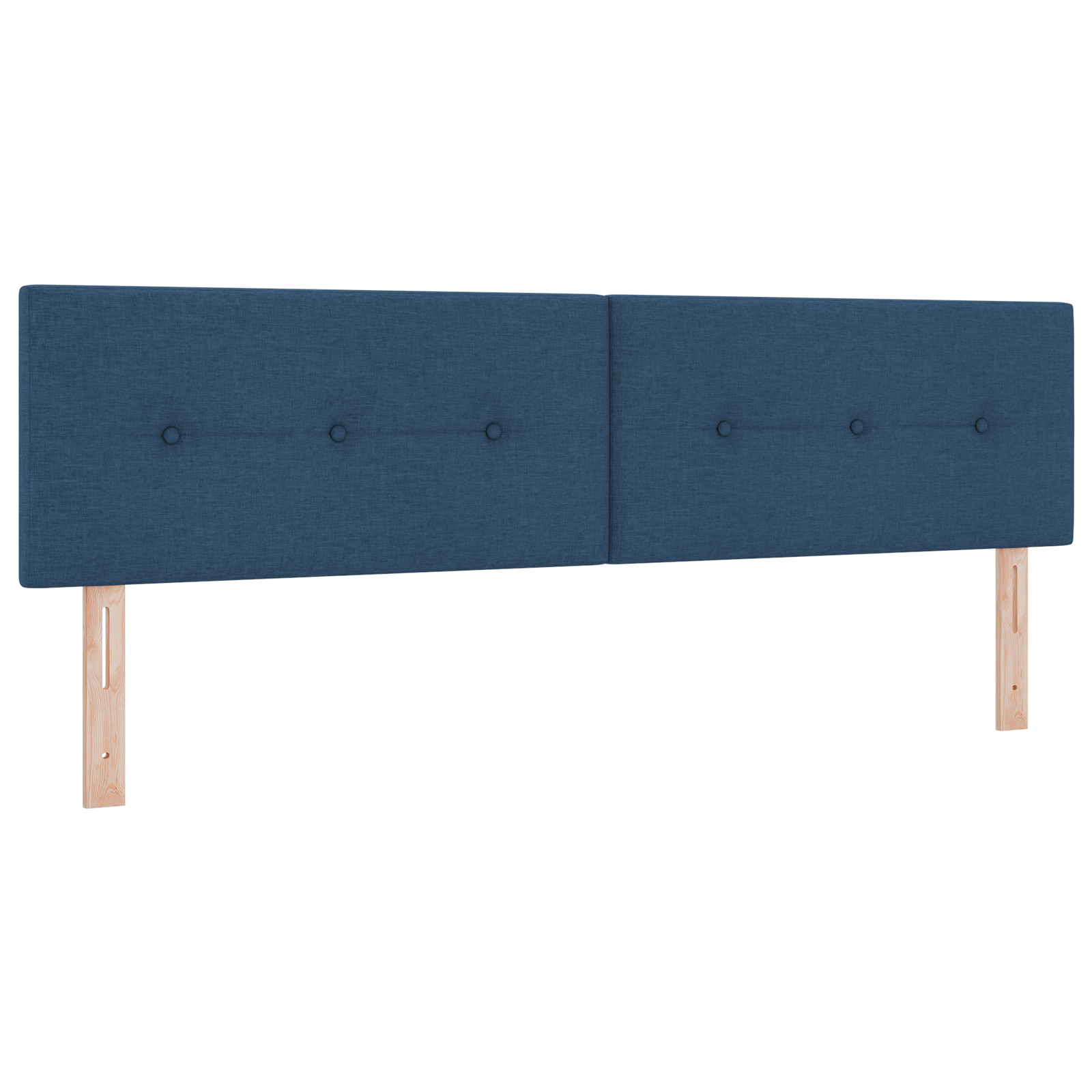 vidaXL Pat LED Tapițat cu Butoane, Albastru, 90 cm, Țesătură