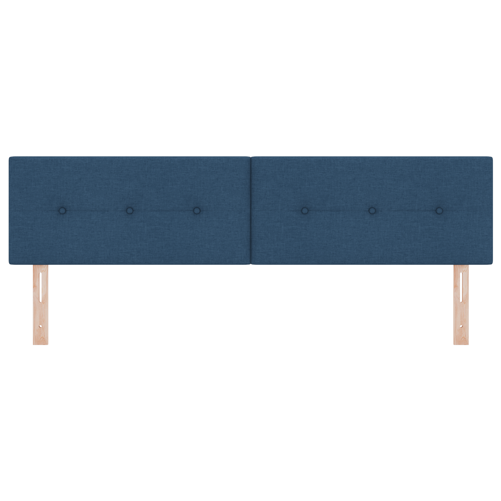 vidaXL Pat LED Tapițat cu Butoane, Albastru, 90 cm, Țesătură