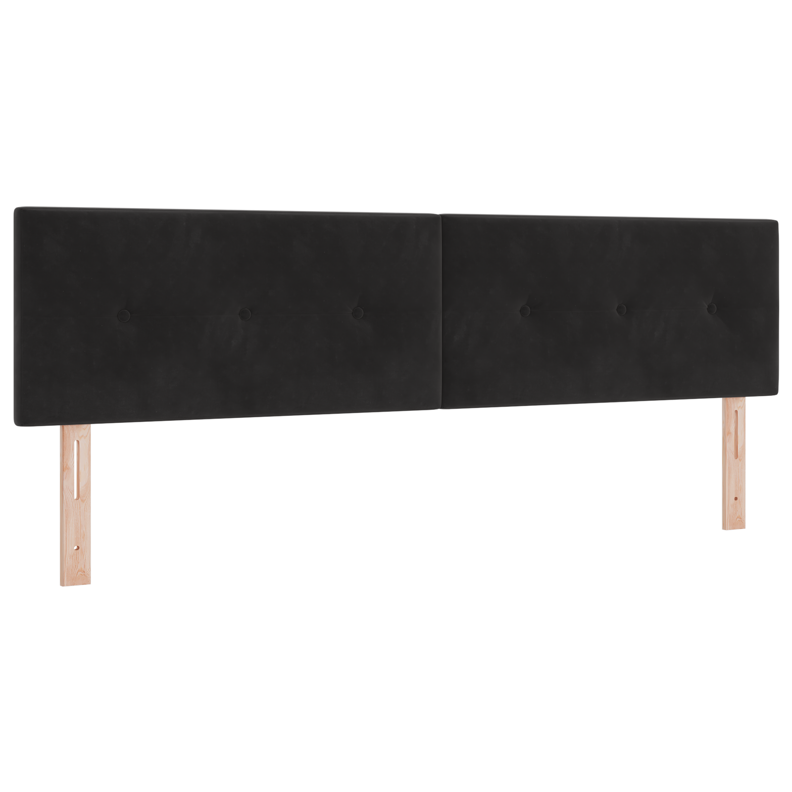 Cap de pat LED vidaXL, buton capitonat, negru, 90 cm, catifea