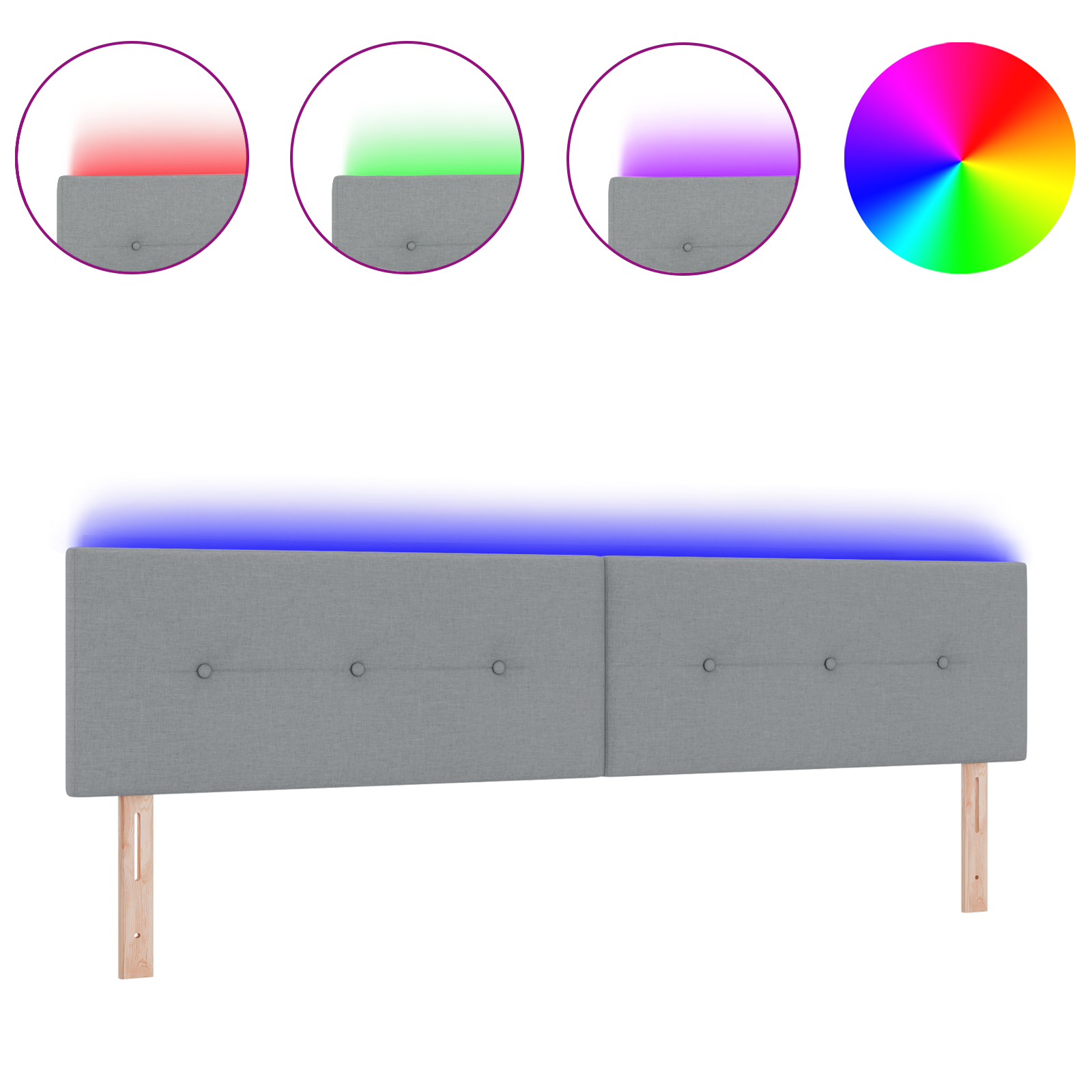 vidaXL Cap de pat LED gri deschis, tapițat și cu butoni, 100 cm, țesătură. vidaXL Cap de pat LED gri deschis, tapițat și cu butoni, 100 cm, țesătură.