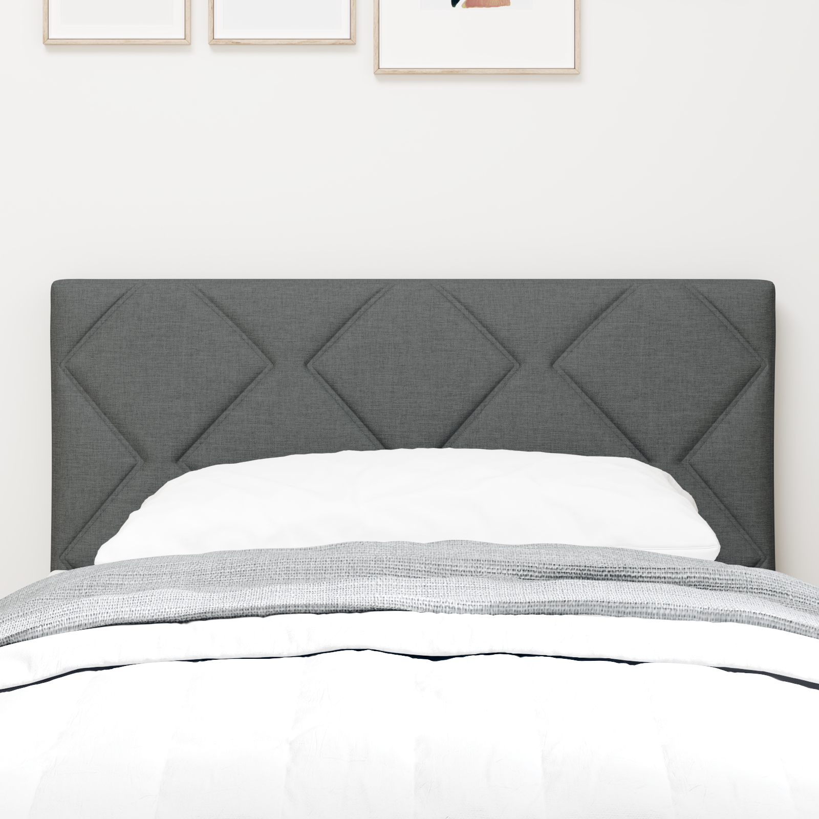 Cap de Pat LED vidaXL cu design de blocuri de diamant gri închis 80 cm țesătură Cap de Pat LED vidaXL cu design de blocuri de diamant gri închis 80 cm țesătură