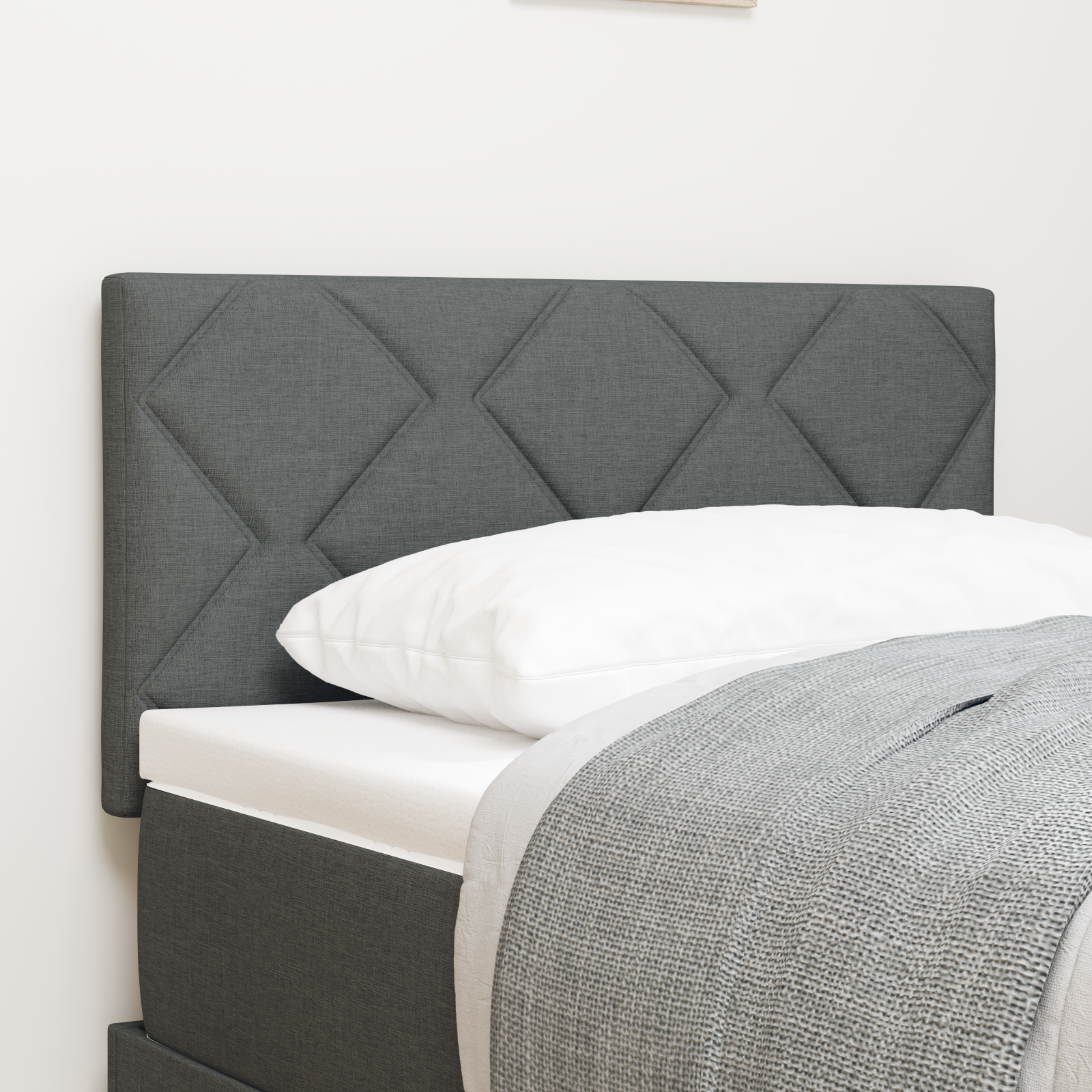 Cap de Pat LED vidaXL cu design de blocuri de diamant gri închis 80 cm țesătură Cap de Pat LED vidaXL cu design de blocuri de diamant gri închis 80 cm țesătură