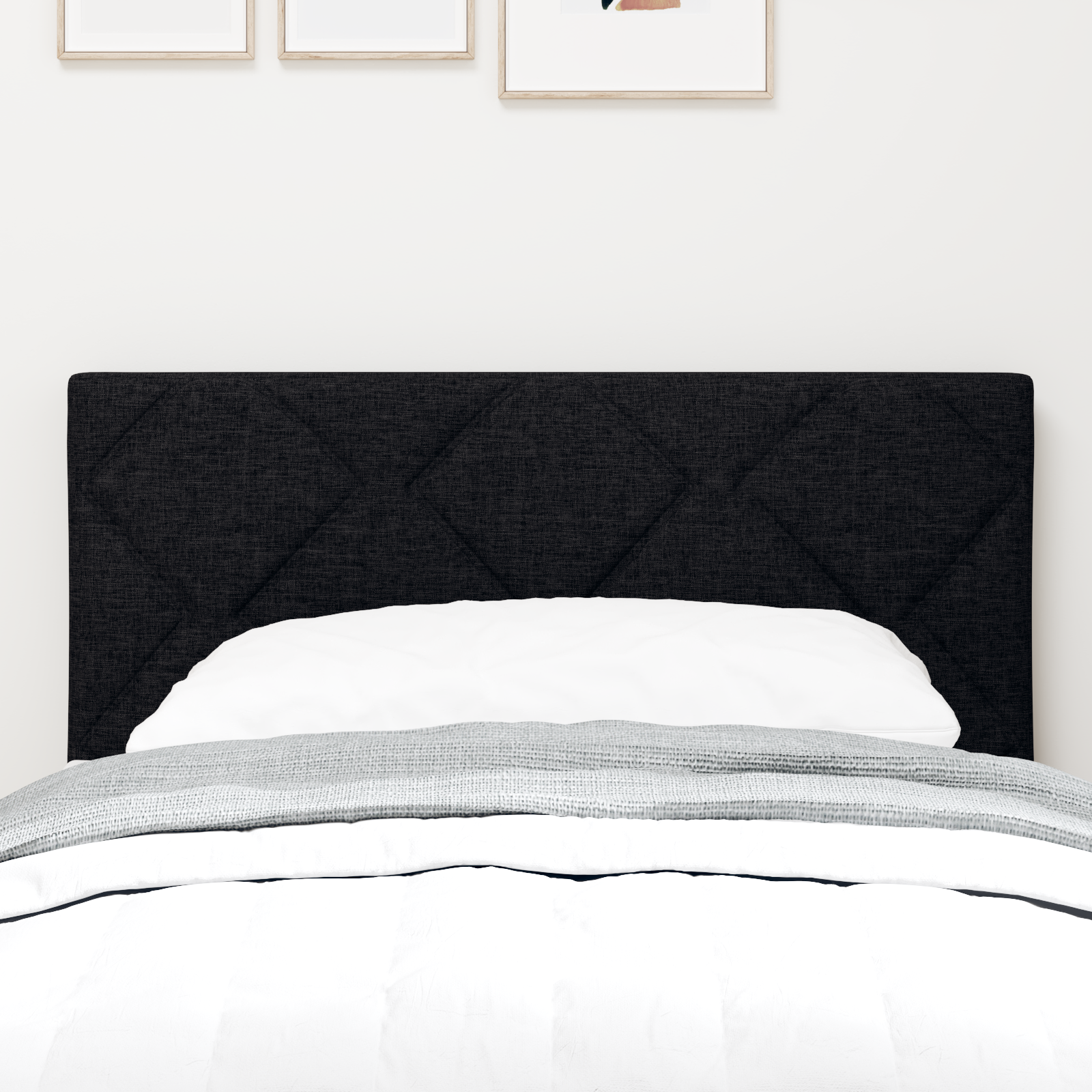 Tăblie LED vidaXL Design cu blocuri de diamante Negru 80 cm țesătură Tăblie LED vidaXL Design cu blocuri de diamante Negru 80 cm țesătură