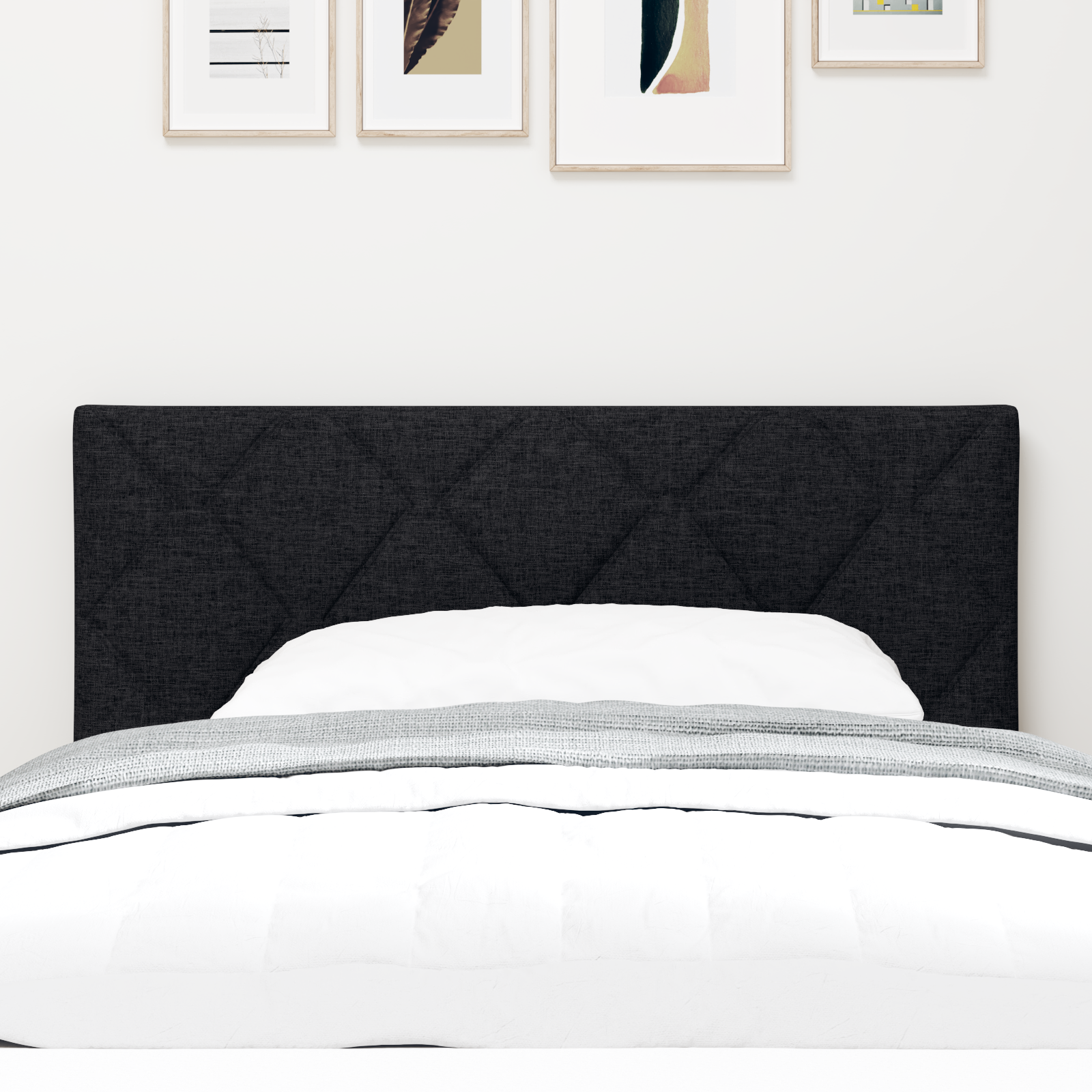 Cap de pat LED vidaXL cu design de blocuri diamantate Negru 90 cm Țesătură Cap de pat LED vidaXL cu design de blocuri diamantate Negru 90 cm Țesătură