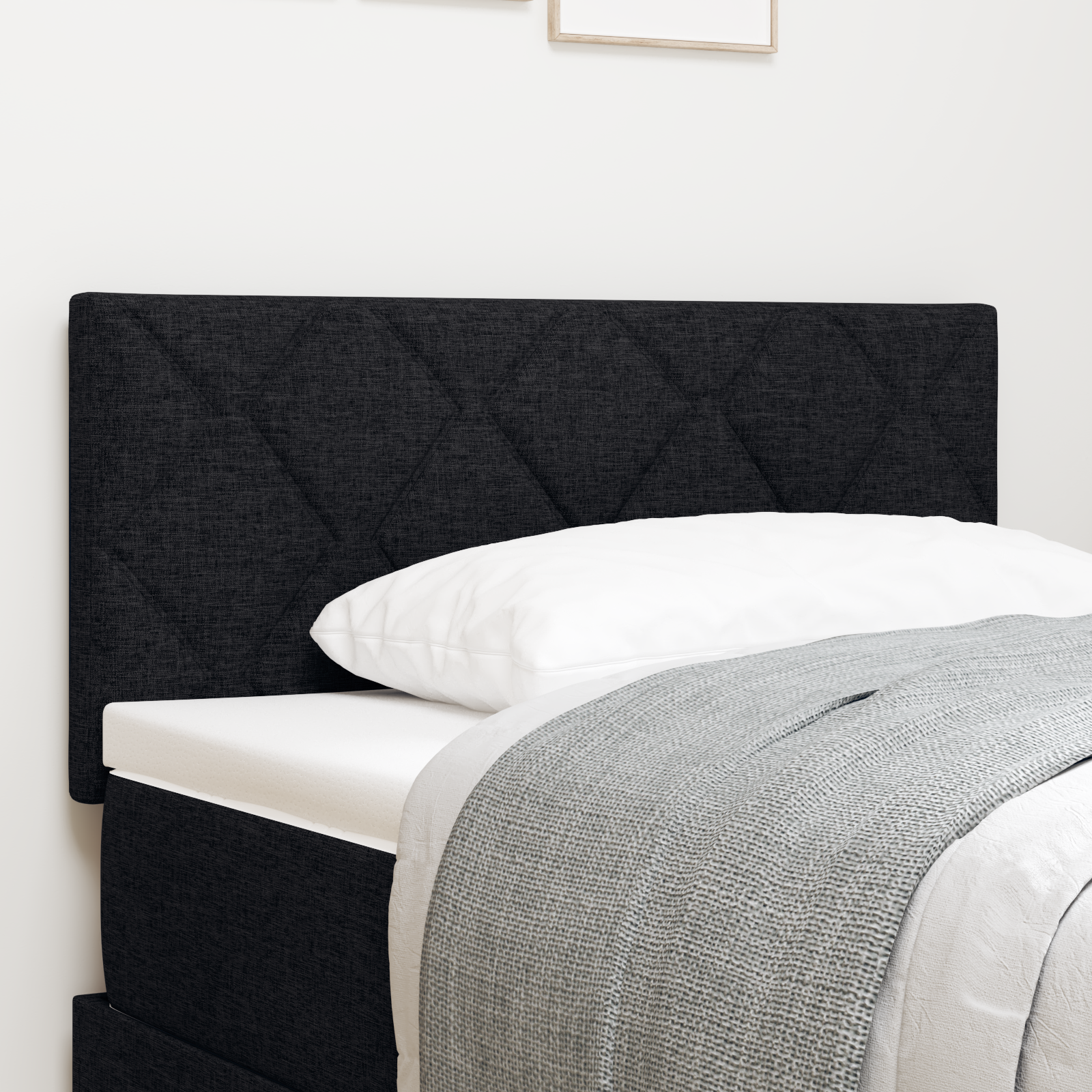 Cap de pat LED vidaXL cu design de blocuri diamantate Negru 90 cm Țesătură Cap de pat LED vidaXL cu design de blocuri diamantate Negru 90 cm Țesătură