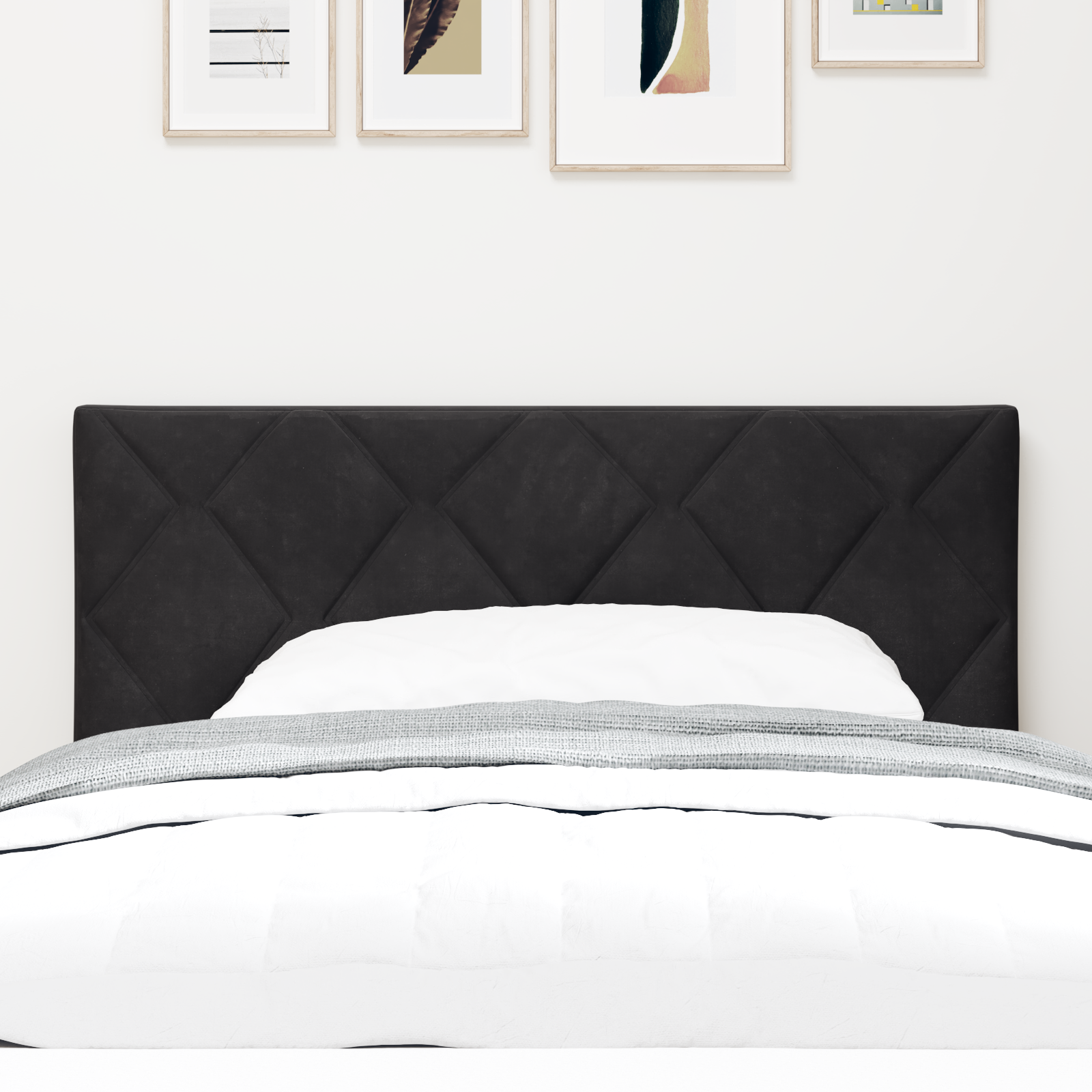 vidaXL Tăblie LED cu lumini cu bandă LED Geometric Negru 90 cm Catifea vidaXL Tăblie LED cu lumini cu bandă LED Geometric Negru 90 cm Catifea