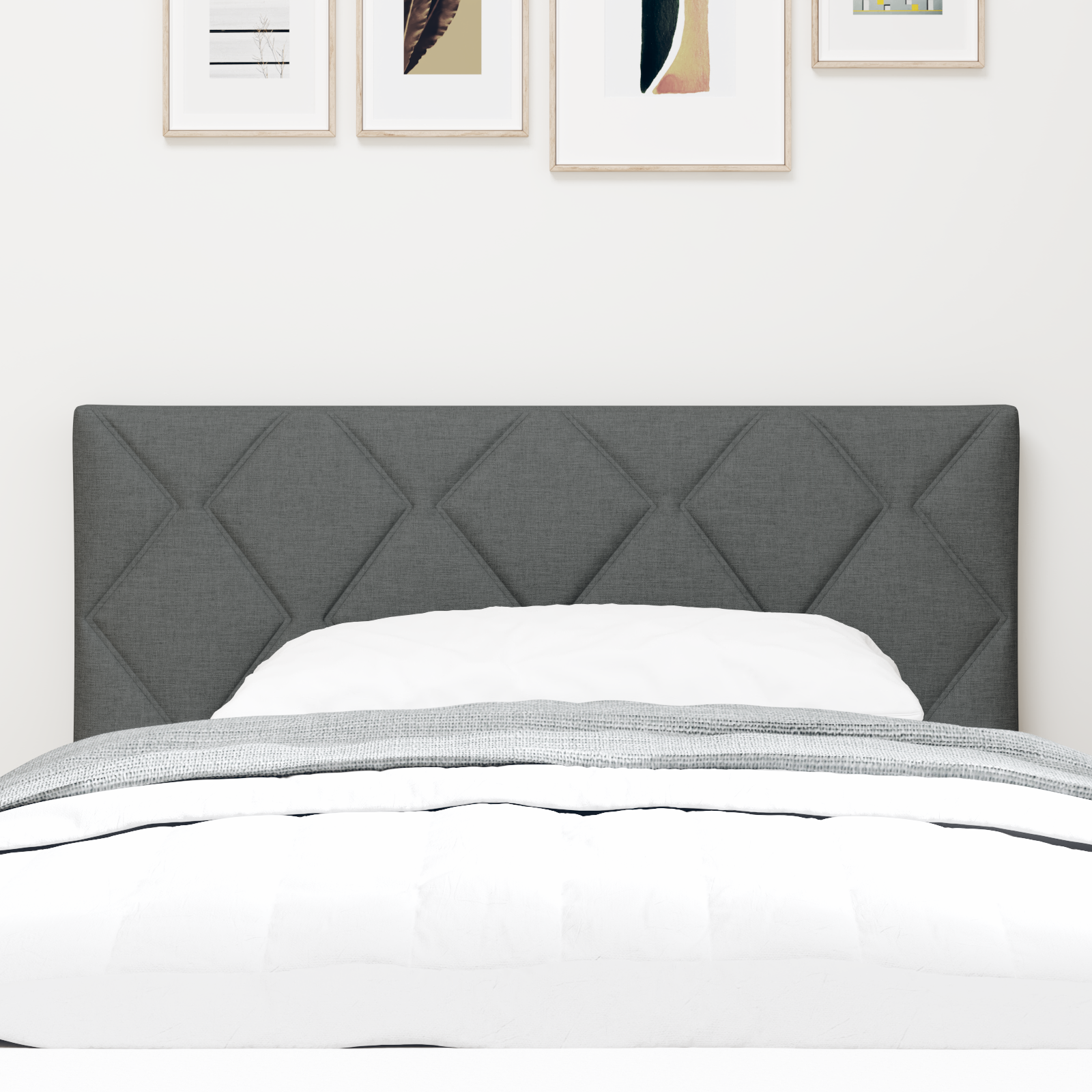 Tăblie LED vidaXL Design blocuri în formă de diamant gri închis 100 cm țesătură Tăblie LED vidaXL Design blocuri în formă de diamant gri închis 100 cm țesătură