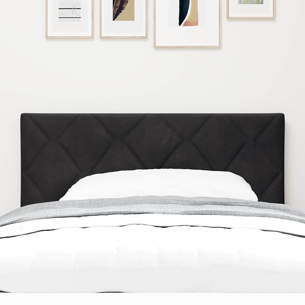 vidaXL Tăblie LED cu lumini cu bandă LED Argyle Negru 100 cm Catifea vidaXL Tăblie LED cu lumini cu bandă LED Argyle Negru 100 cm Catifea