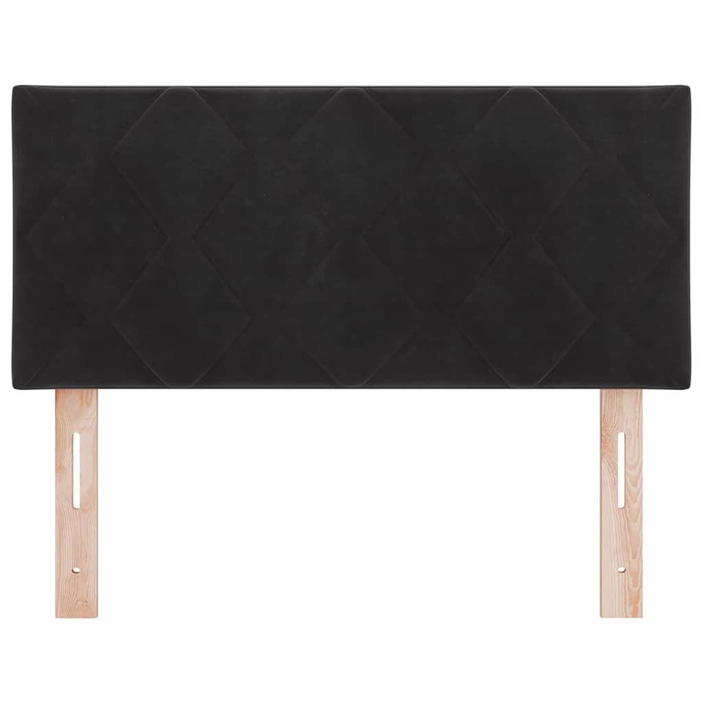 vidaXL Tăblie LED cu lumini cu bandă LED Argyle Negru 100 cm Catifea vidaXL Tăblie LED cu lumini cu bandă LED Argyle Negru 100 cm Catifea