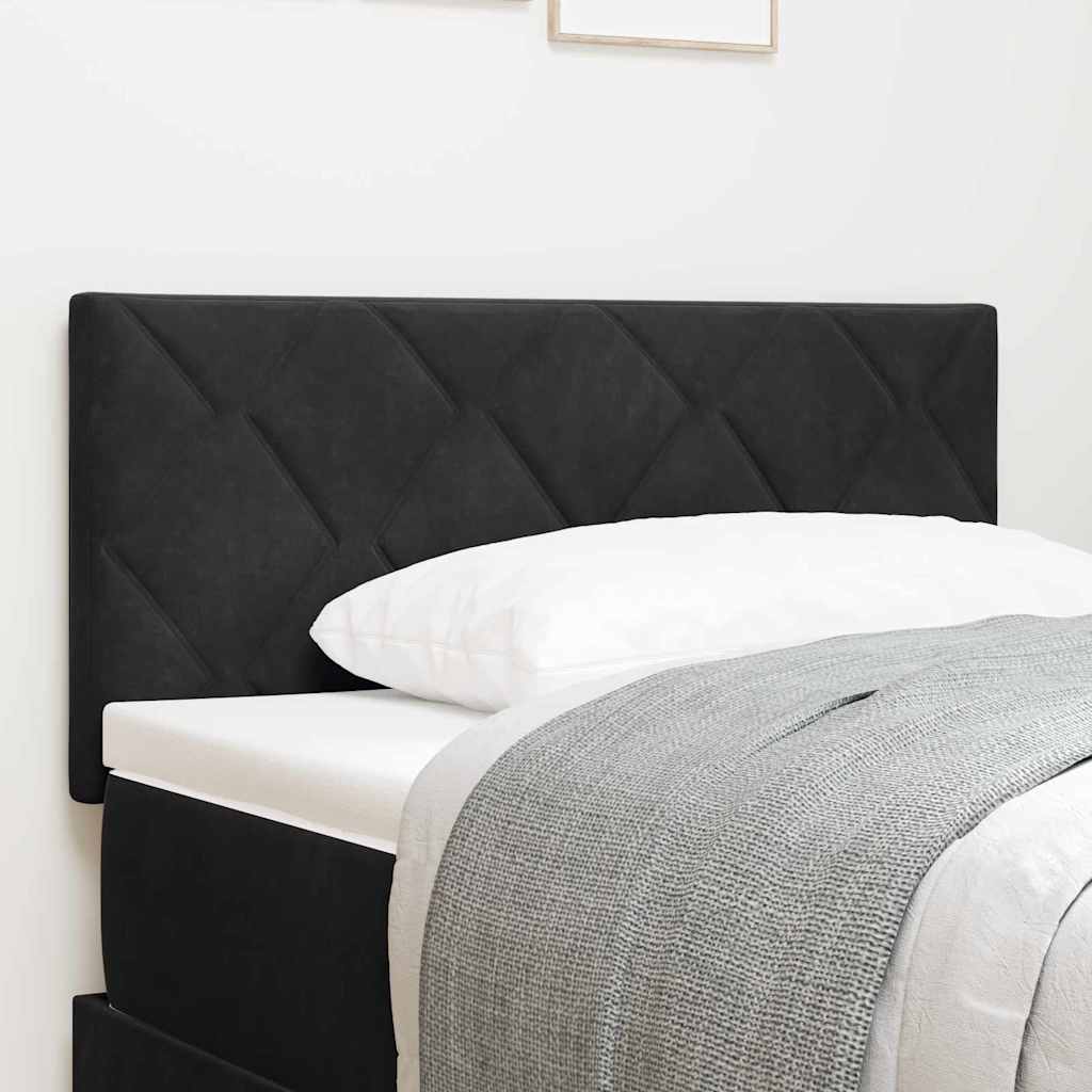vidaXL Tăblie LED cu lumini cu bandă LED Argyle Negru 100 cm Catifea vidaXL Tăblie LED cu lumini cu bandă LED Argyle Negru 100 cm Catifea