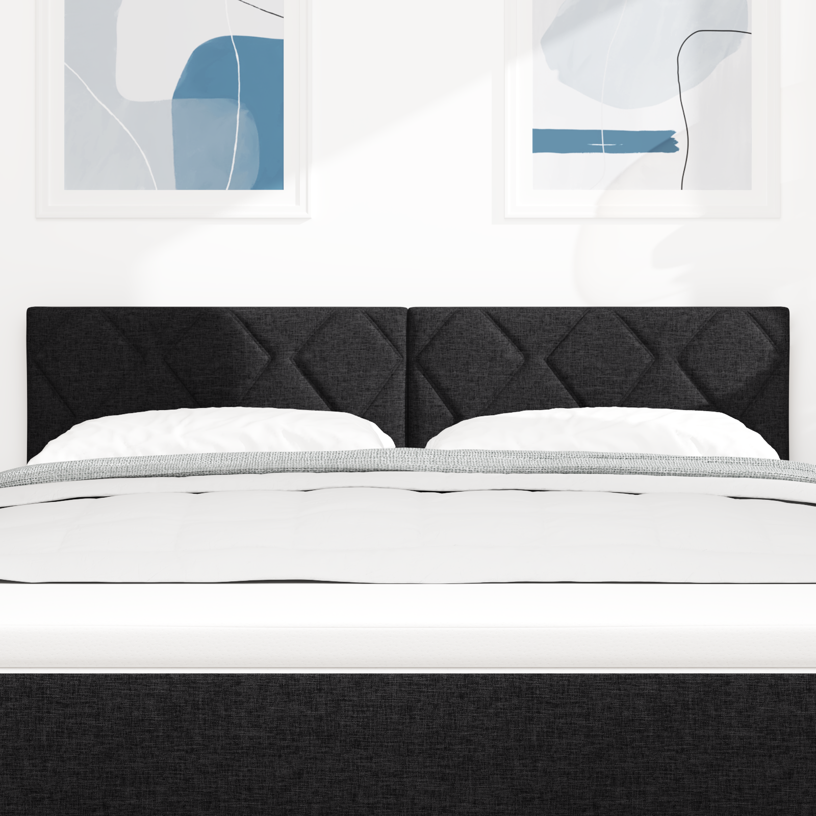 Capitol LED vidaXL cu Design Blocuri Rombice Negru 144 cm Țesătură