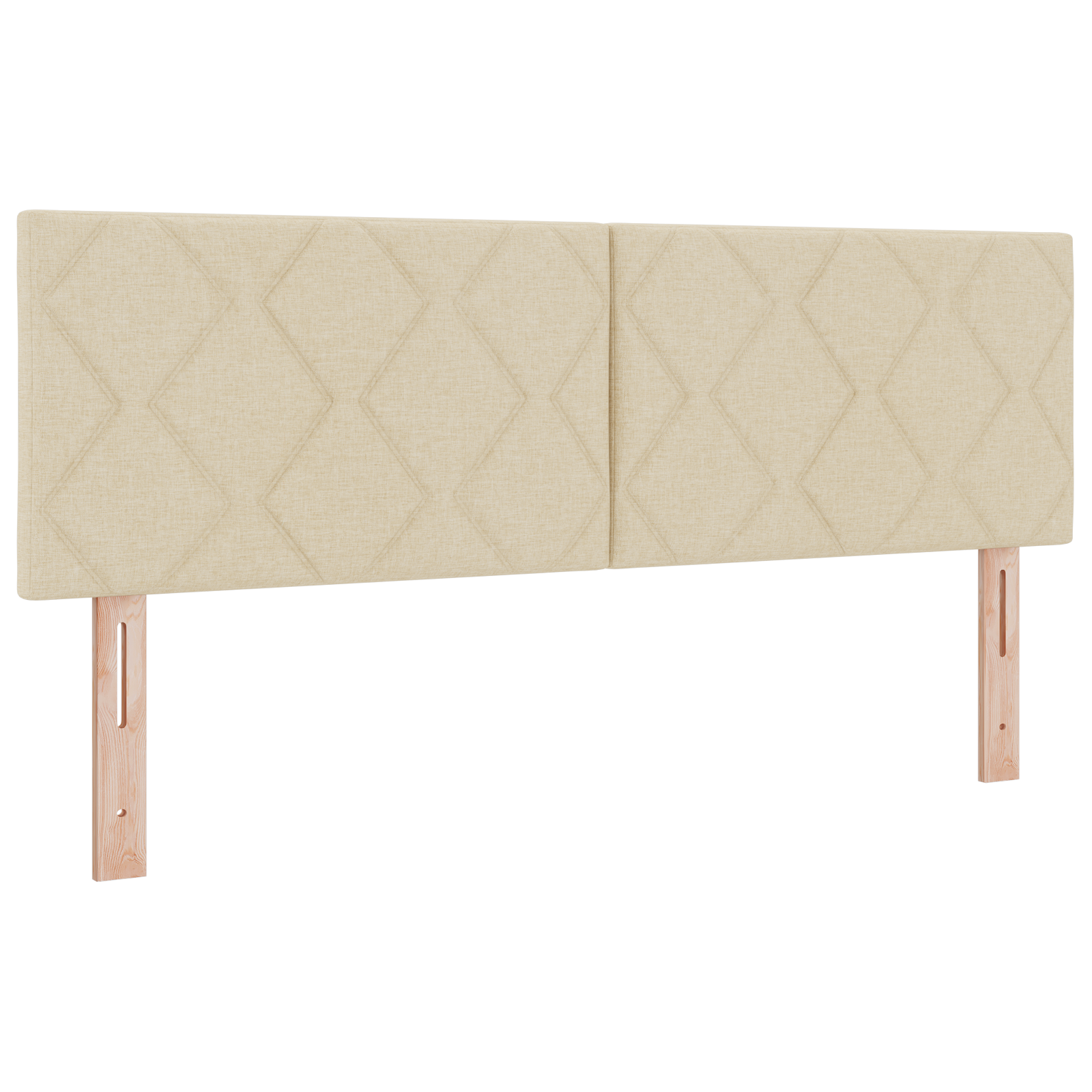Tăblie vidaXL Design cu Blocuri de Diamant Crem 144 cm Țesătură Tăblie vidaXL Design cu Blocuri de Diamant Crem 144 cm Țesătură