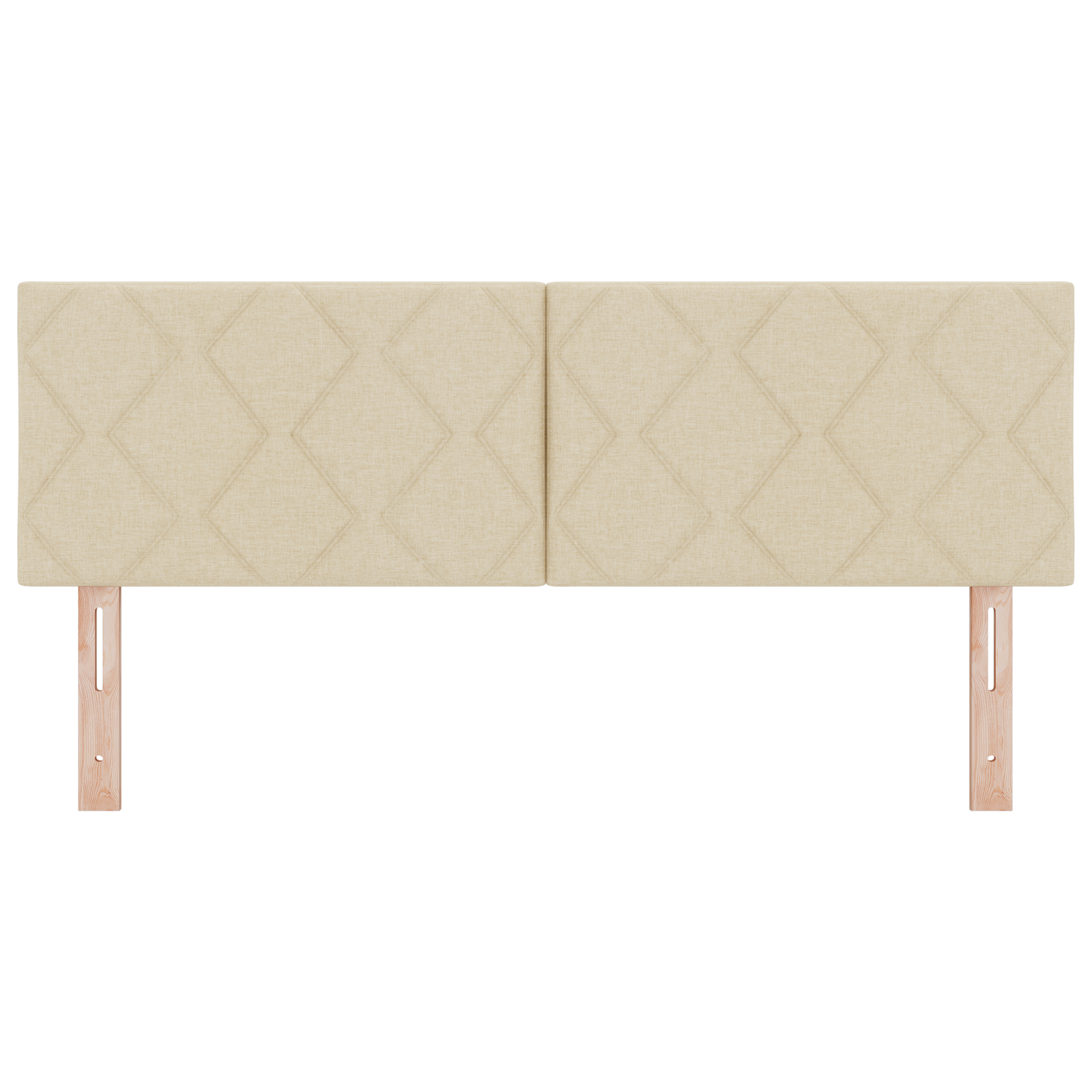 Tăblie vidaXL Design cu Blocuri de Diamant Crem 144 cm Țesătură Tăblie vidaXL Design cu Blocuri de Diamant Crem 144 cm Țesătură