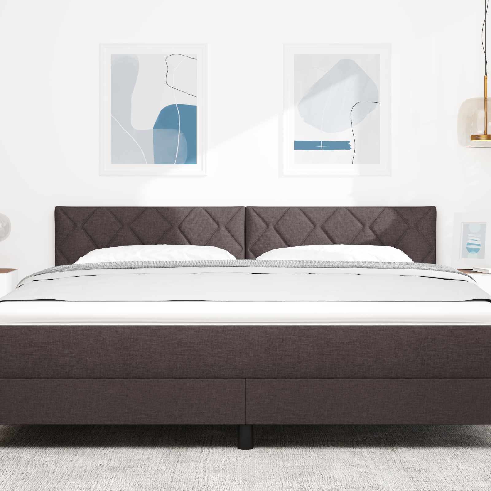Cap de pat LED vidaXL cu design blocuri diamant maron închis 180 cm țesătură Cap de pat LED vidaXL cu design blocuri diamant maron închis 180 cm țesătură