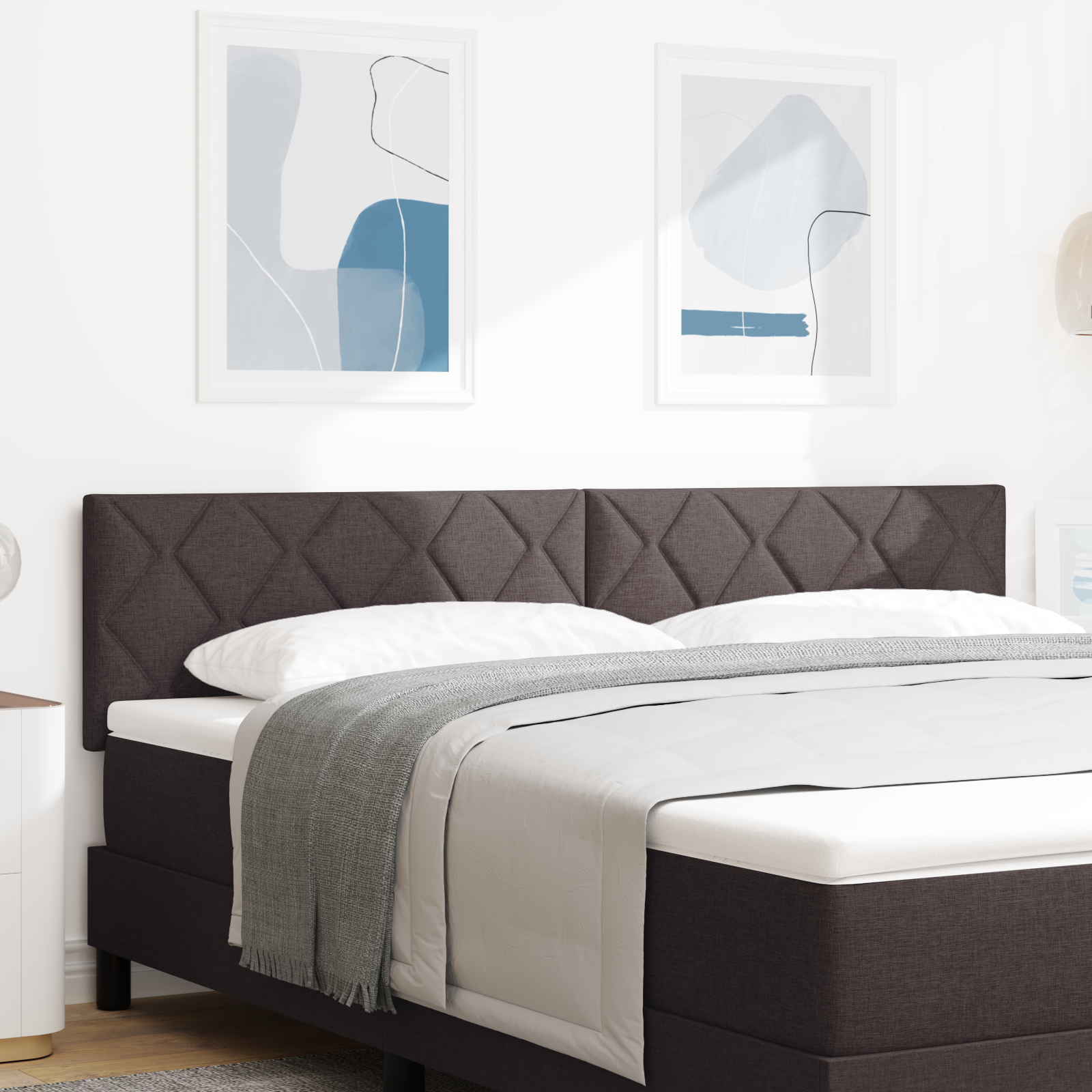 Cap de pat LED vidaXL cu design blocuri diamant maron închis 180 cm țesătură Cap de pat LED vidaXL cu design blocuri diamant maron închis 180 cm țesătură