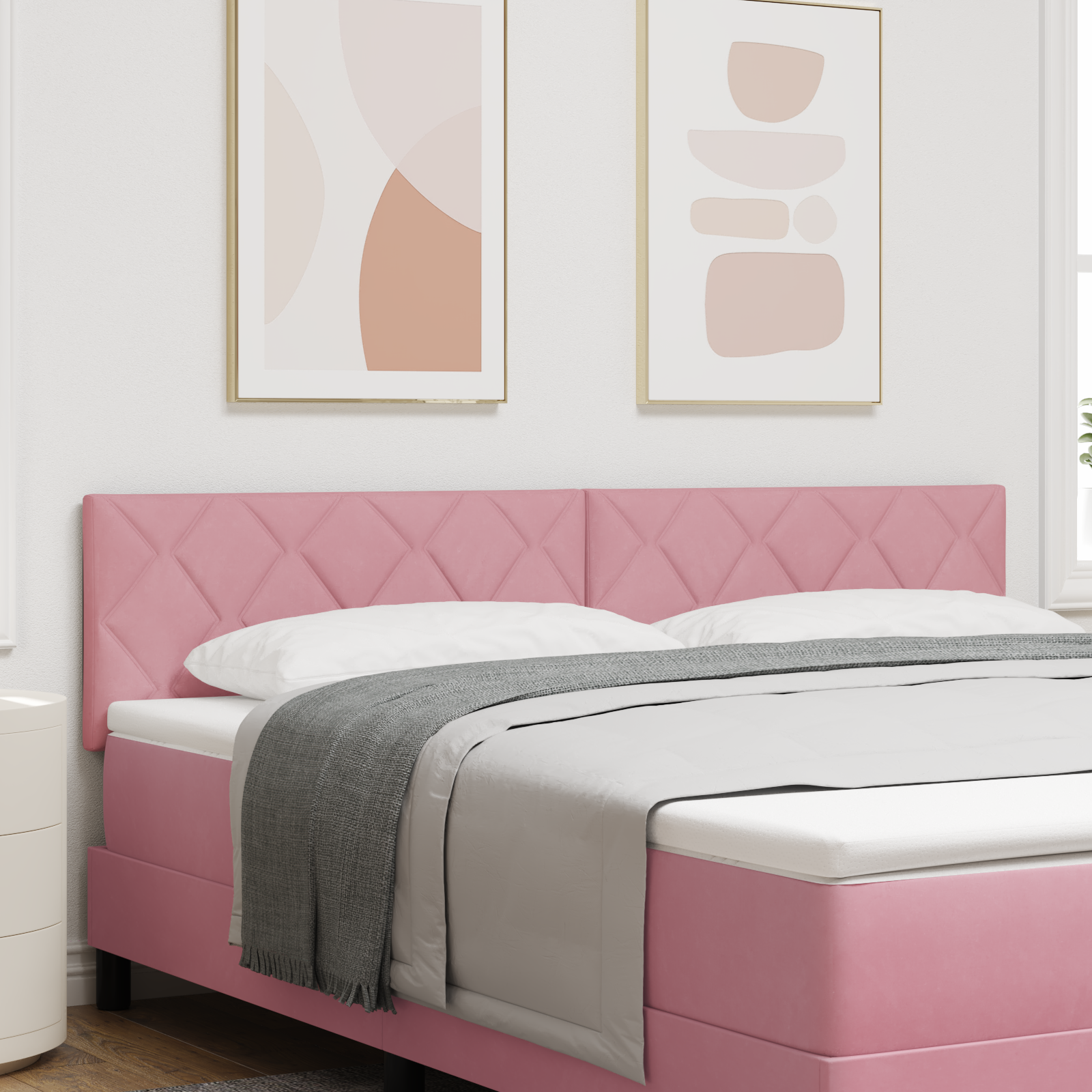 vidaXL Cap de pat LED cu design de blocuri diamantate, roz, de 180 cm vidaXL Cap de pat LED cu design de blocuri diamantate, roz, de 180 cm
