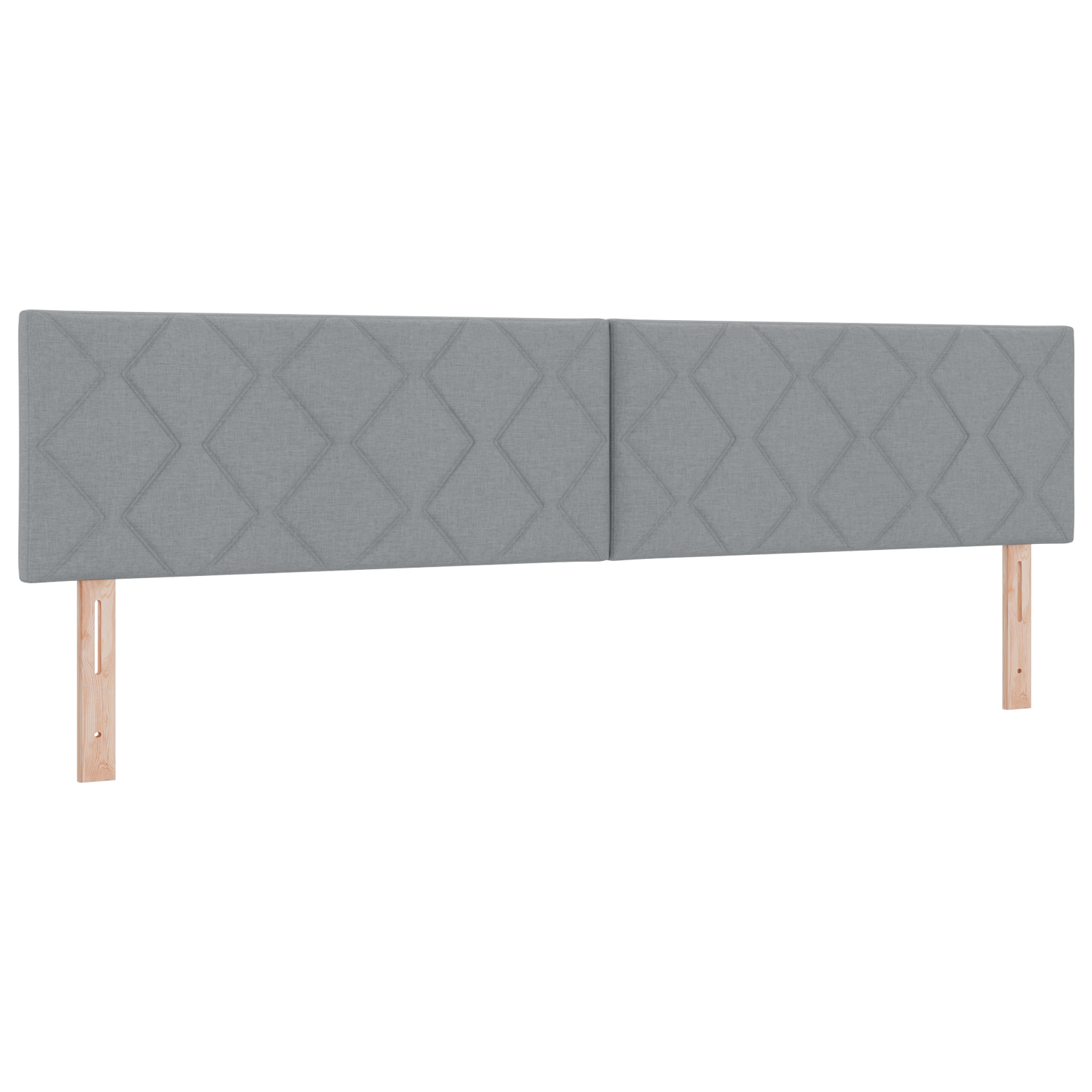 Tăblie LED vidaXL cu design blocuri de diamant în gri deschis, 200 cm țesătură Tăblie LED vidaXL cu design blocuri de diamant în gri deschis, 200 cm țesătură