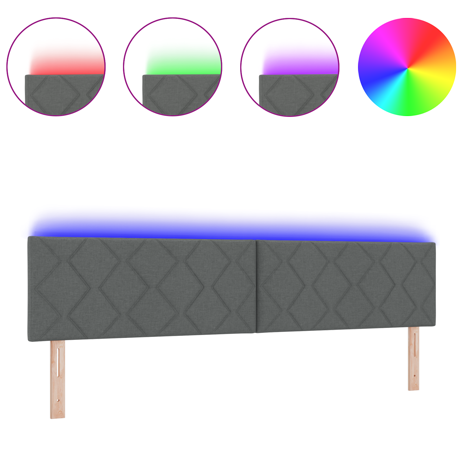 Cap de pat LED vidaXL Design în blocuri de diamant Gri închis 200 cm Tapițerie Cap de pat LED vidaXL Design în blocuri de diamant Gri închis 200 cm Tapițerie