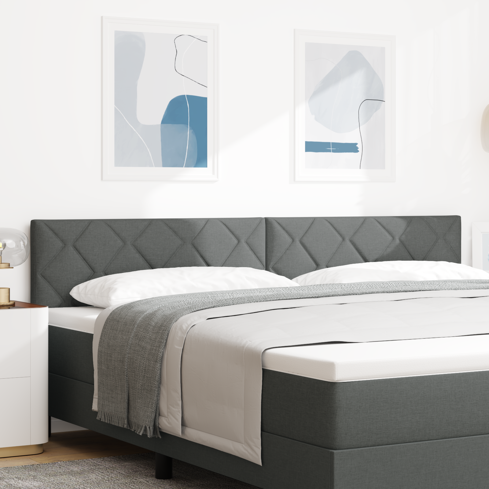 Cap de pat LED vidaXL Design în blocuri de diamant Gri închis 200 cm Tapițerie Cap de pat LED vidaXL Design în blocuri de diamant Gri închis 200 cm Tapițerie
