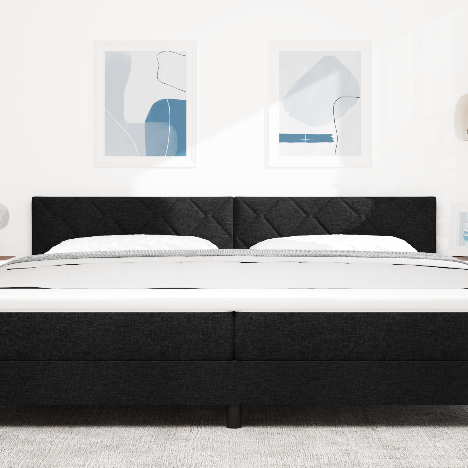 Cap de pat LED vidaXL cu design în blocuri de diamant negru 200 cm țesătură Cap de pat LED vidaXL cu design în blocuri de diamant negru 200 cm țesătură
