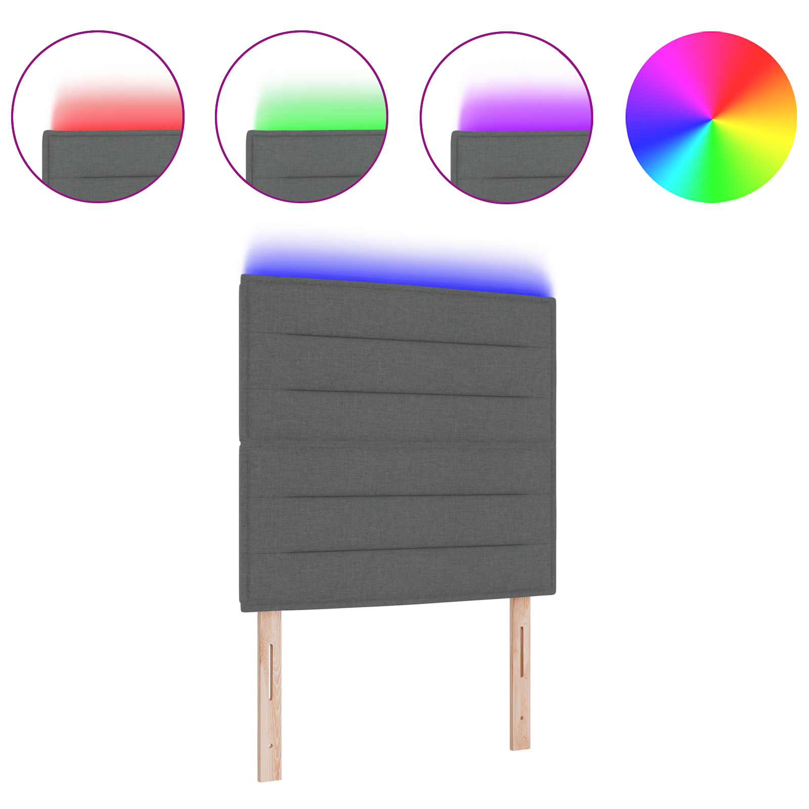 vidaXL Cap de pat LED Design Linii Gri închis 100 cm Țesătură vidaXL Cap de pat LED Design Linii Gri închis 100 cm Țesătură