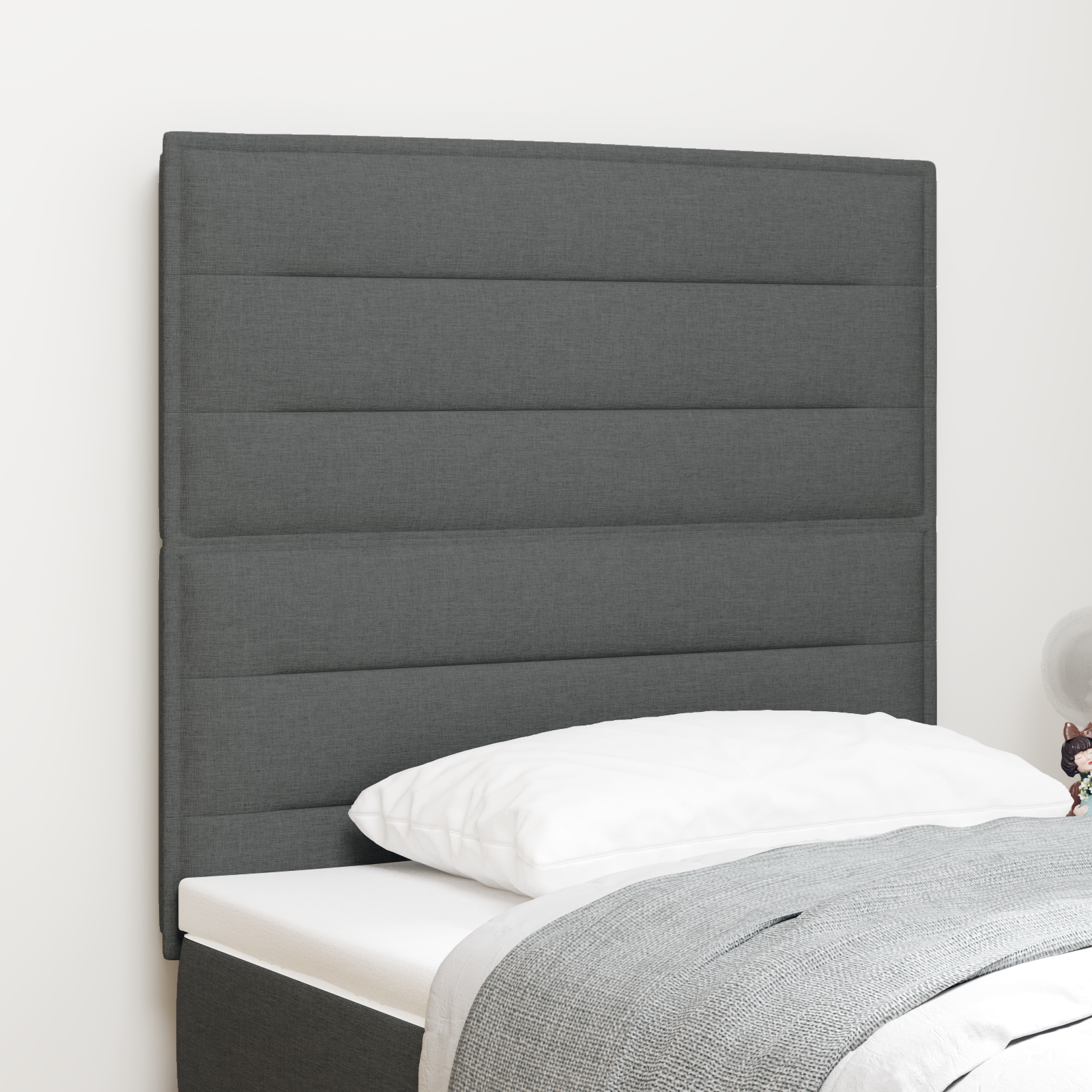 vidaXL Cap de pat LED Design Linii Gri închis 100 cm Țesătură vidaXL Cap de pat LED Design Linii Gri închis 100 cm Țesătură