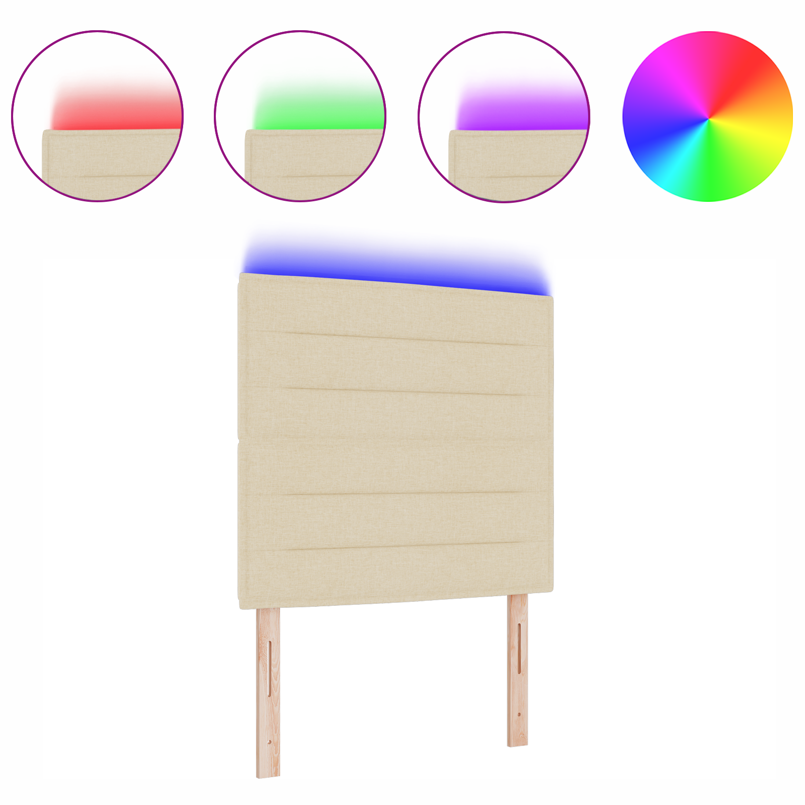vidaXL Headboard LED Design Linii Crem 100 cm Țesătură vidaXL Headboard LED Design Linii Crem 100 cm Țesătură