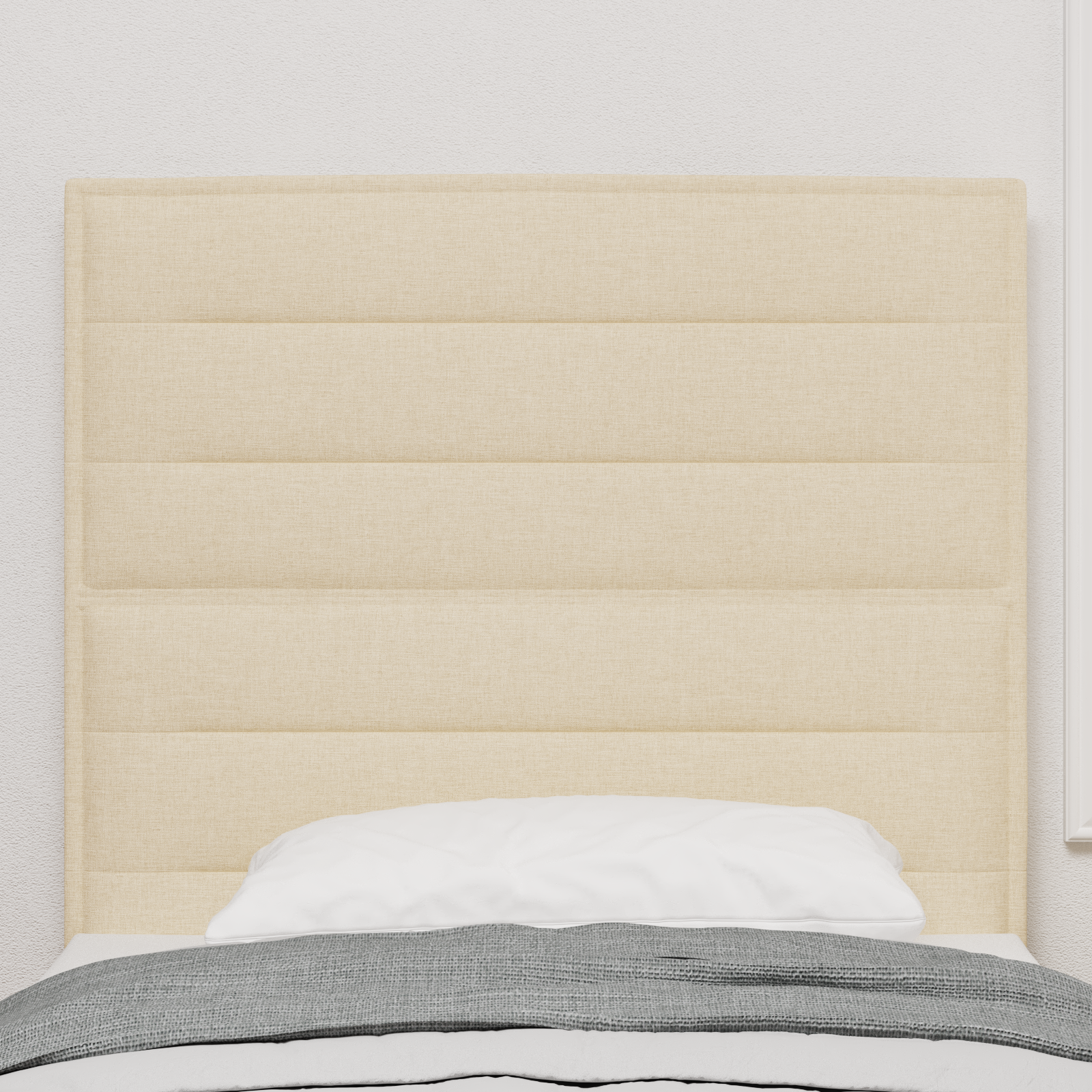 vidaXL Headboard LED Design Linii Crem 100 cm Țesătură vidaXL Headboard LED Design Linii Crem 100 cm Țesătură