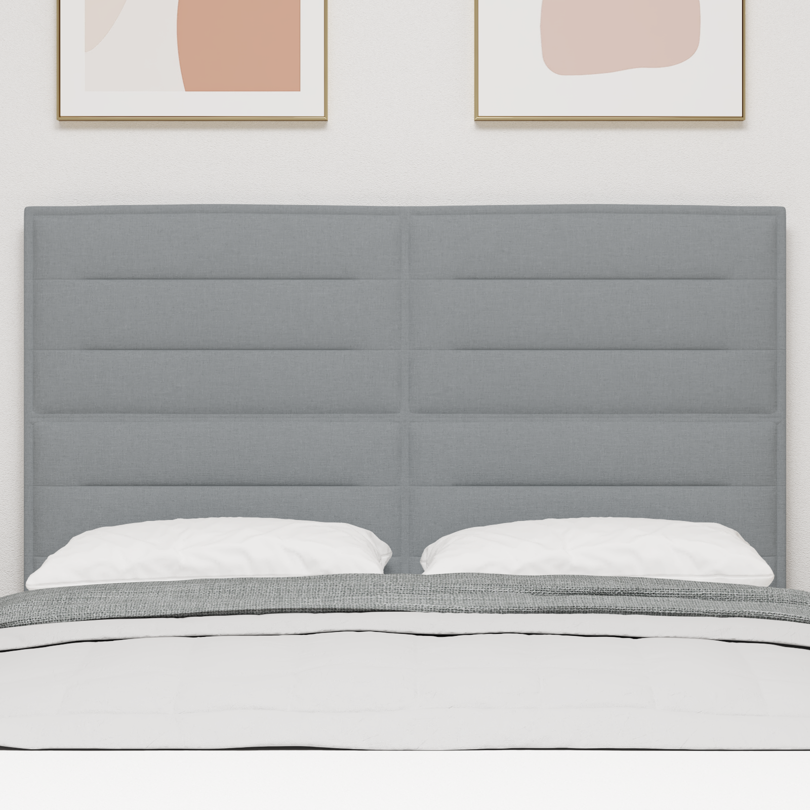 vidaXL Cap de pat LED Design Linii Gri deschis 72 cm Țesătură