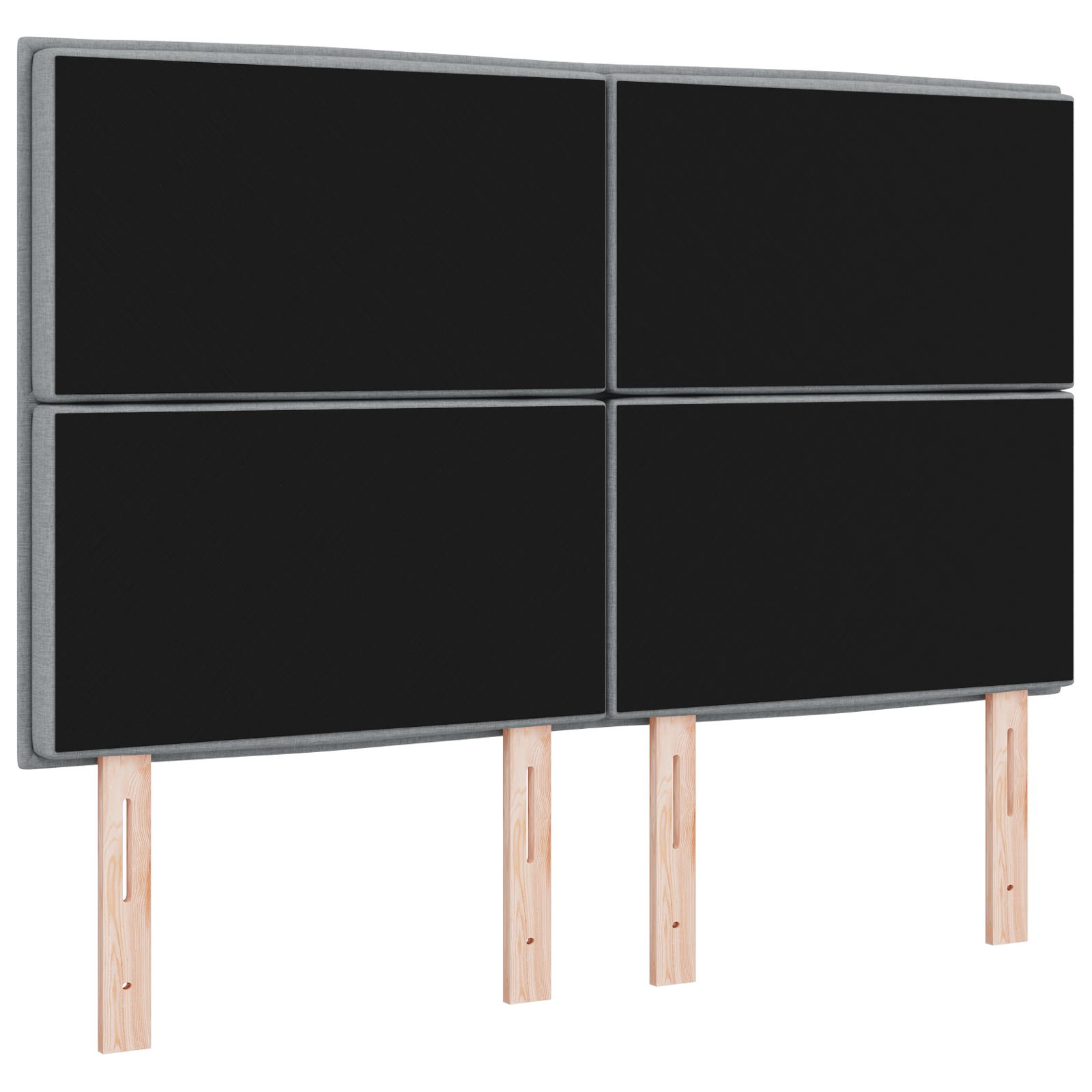vidaXL Cap de pat LED Design Linii Gri deschis 72 cm Țesătură
