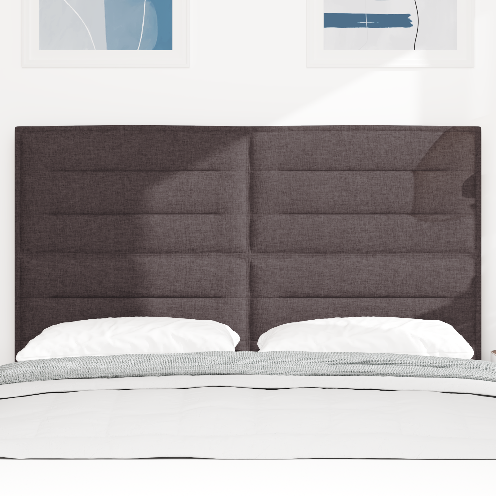 vidaXL Capitonnaj LED Design Linii Maro închis 72 cm Țesătură