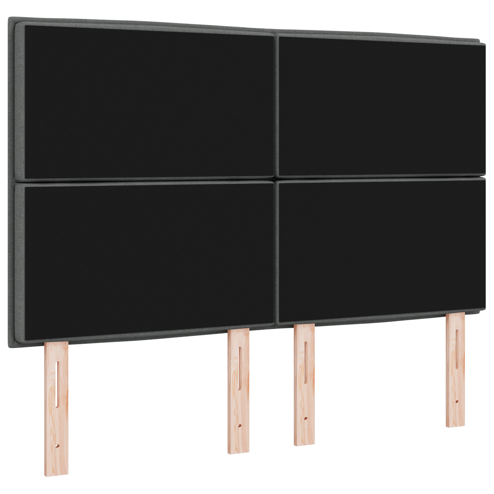 vidaXL Cap de pat LED Design Linii Gri închis 80 cm Țesătură
