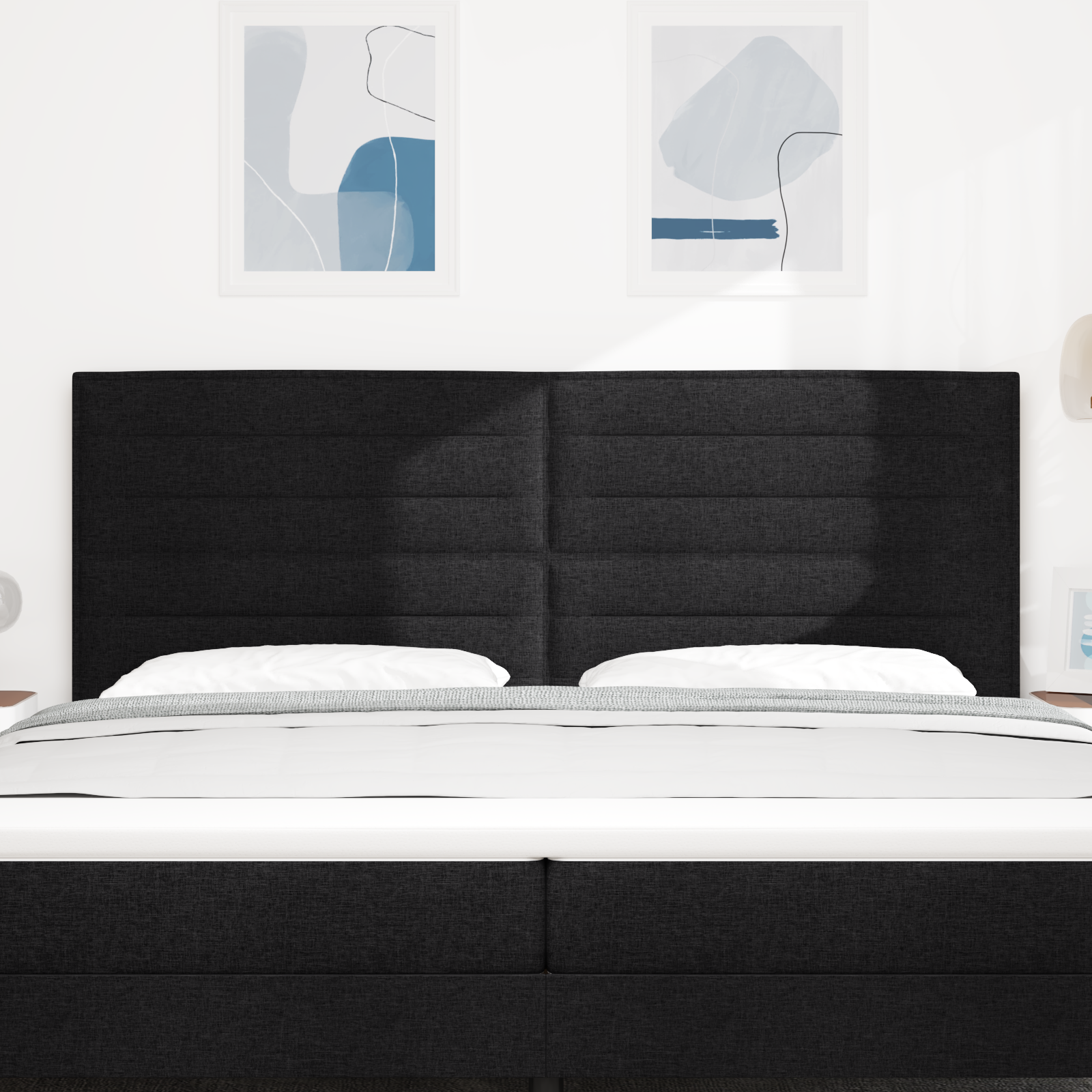 vidaXL Capitonat LED Design Linii Negru 100 cm Țesătură