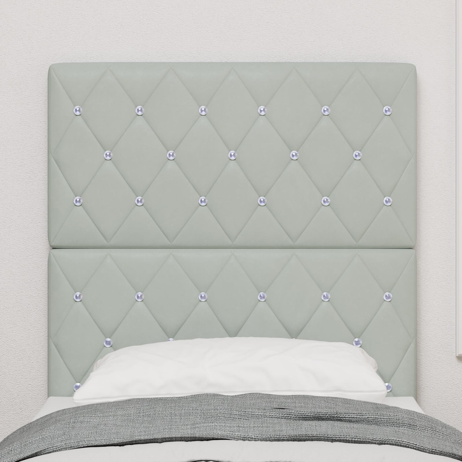 vidaXL Tête de lit LED gri deschis, 80 cm, din velur vidaXL Tête de lit LED gri deschis, 80 cm, din velur