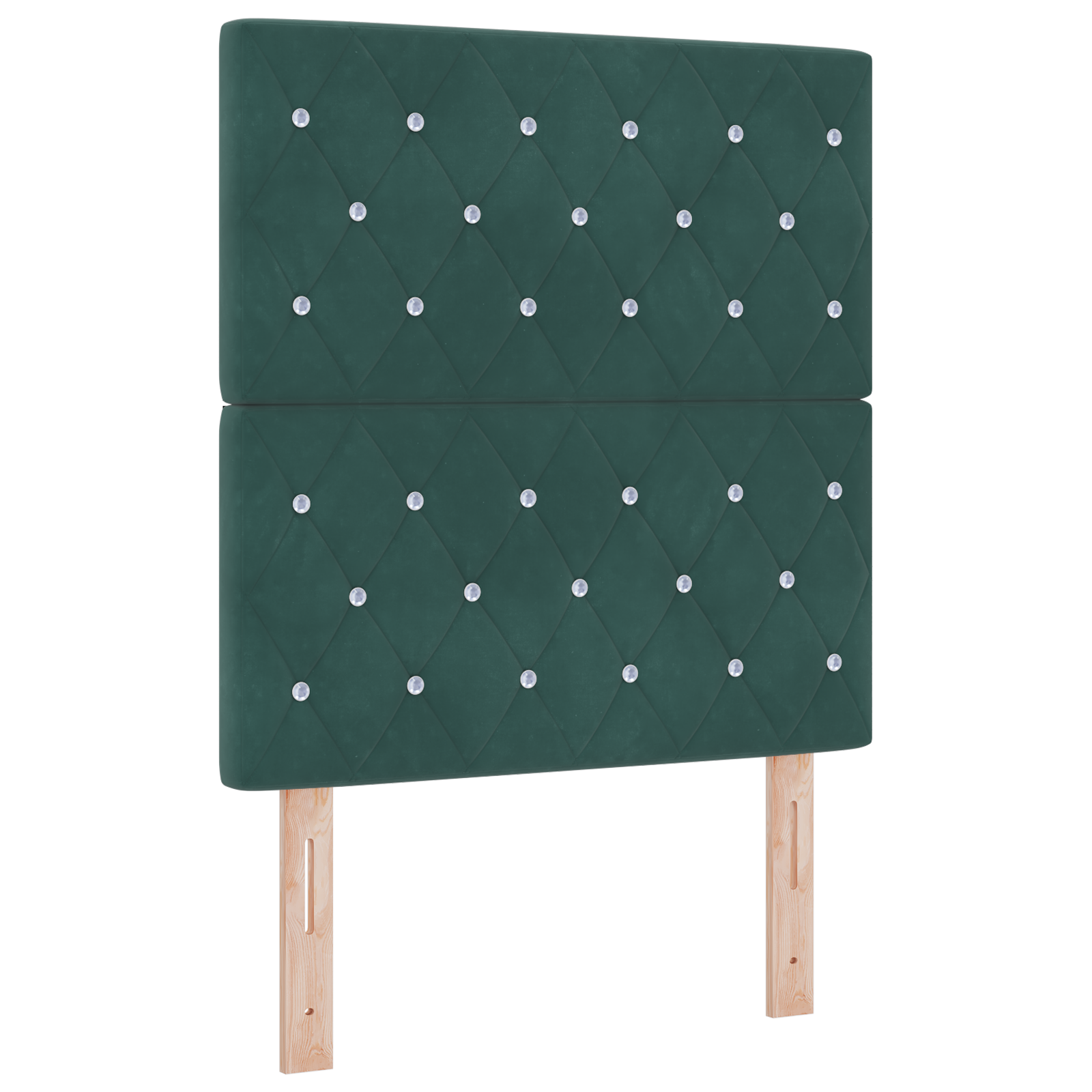 vidaXL Cap de Pat cu LED Verde Închis, 80 cm, Tapițat
