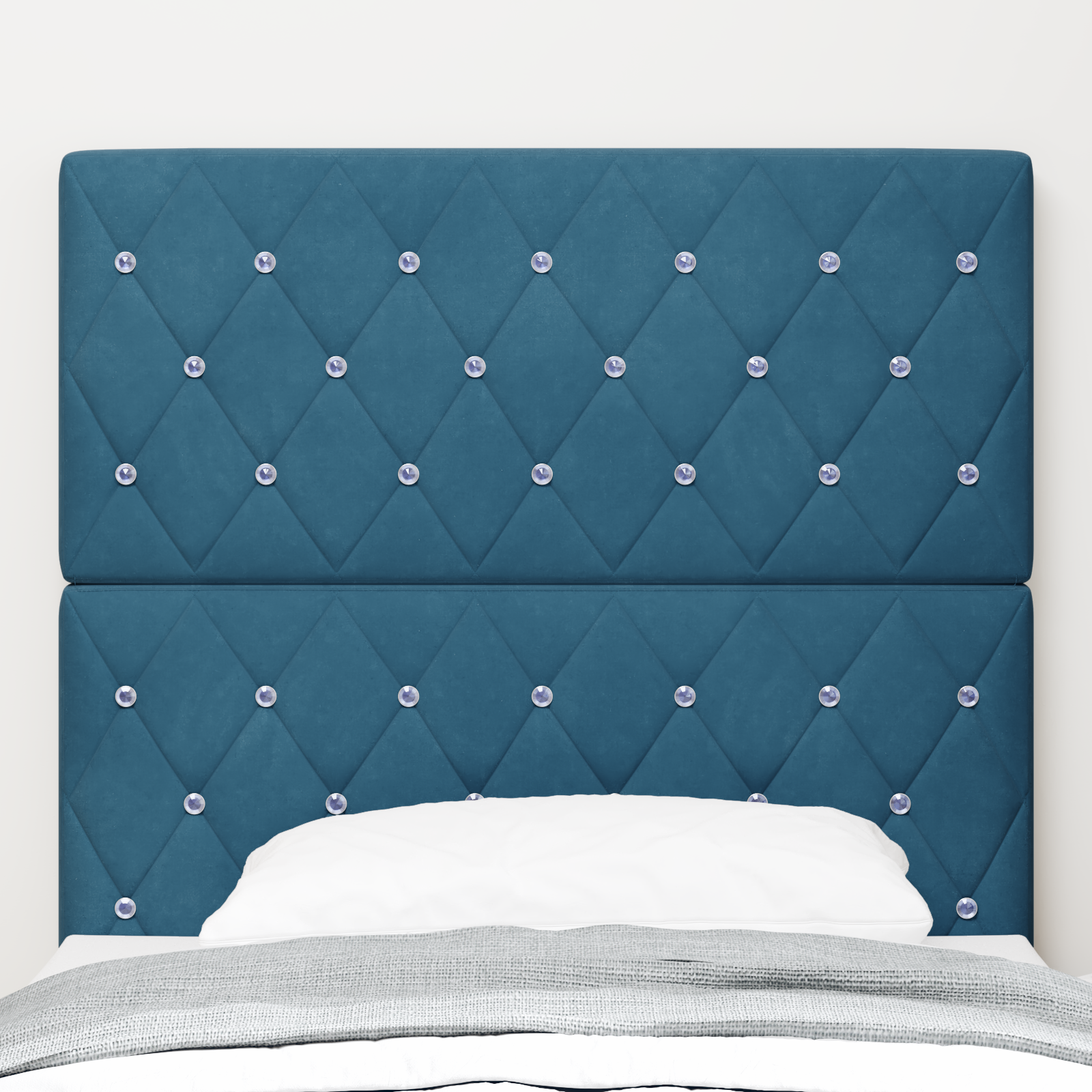 vidaXL Tăblie LED Argyle cu headboard Albastru închis 100 cm Catifea vidaXL Tăblie LED Argyle cu headboard Albastru închis 100 cm Catifea