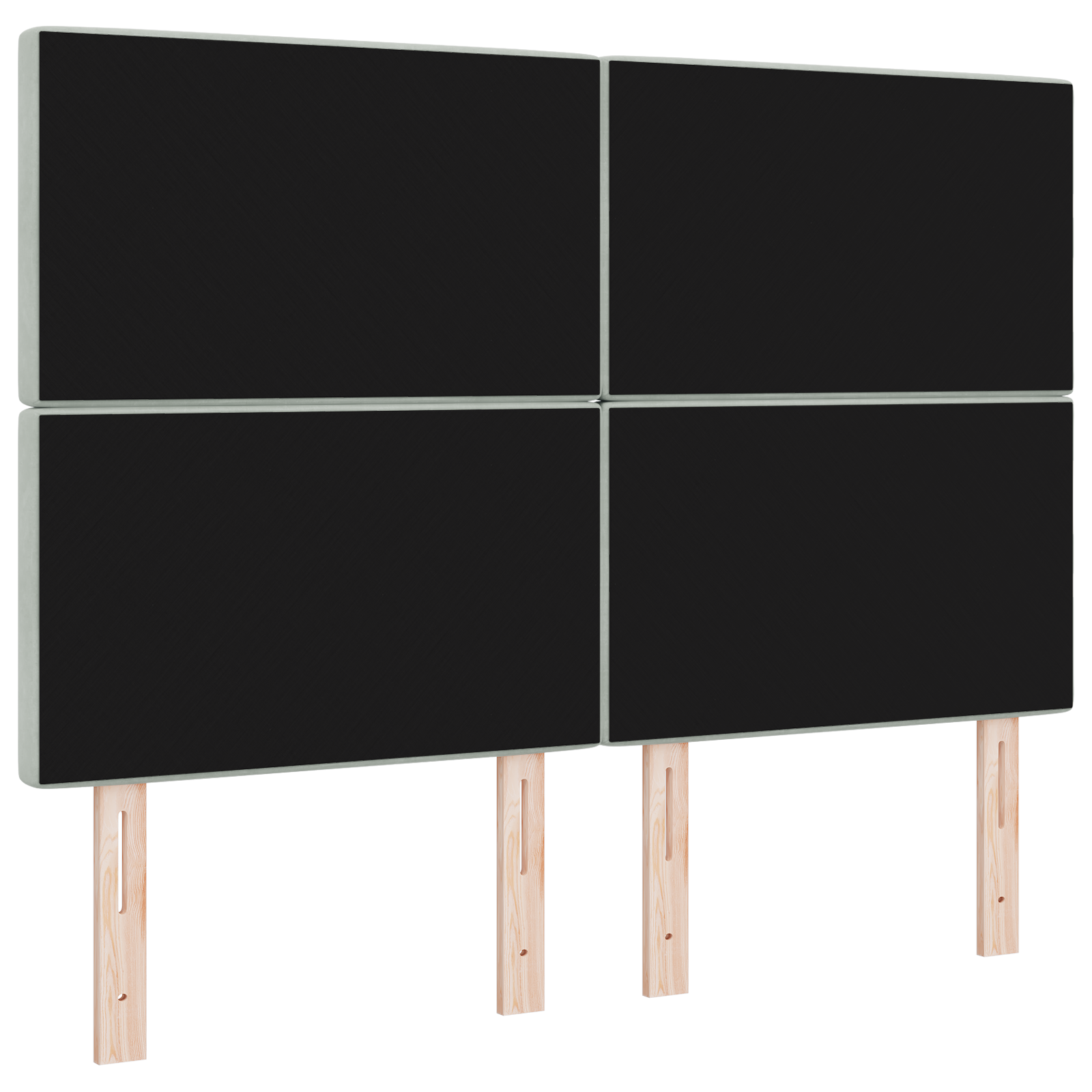 vidaXL Tăblie LED cu lumini cu bandă LED Gri deschis 144 cm Catifea