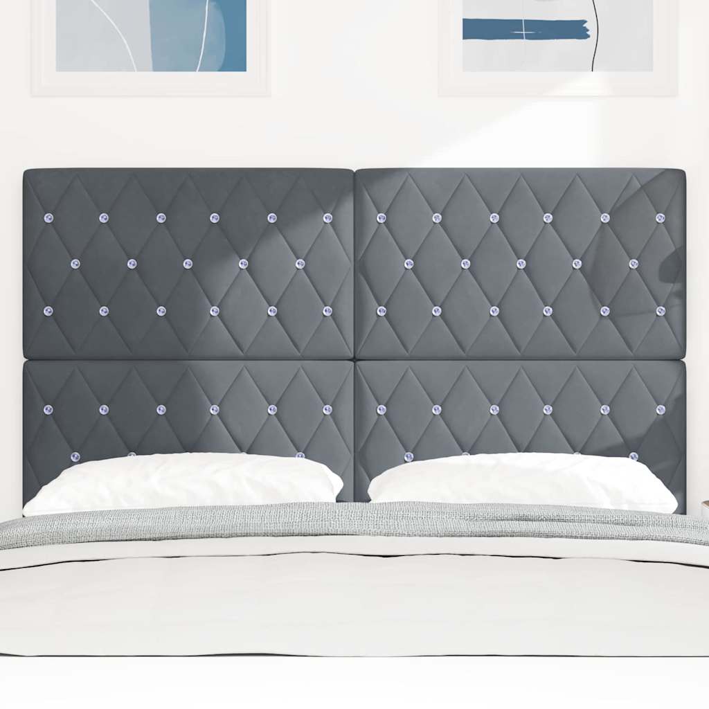 vidaXL Tăblie LED cu lumini cu bandă LED Gri închis 80 cm Catifea